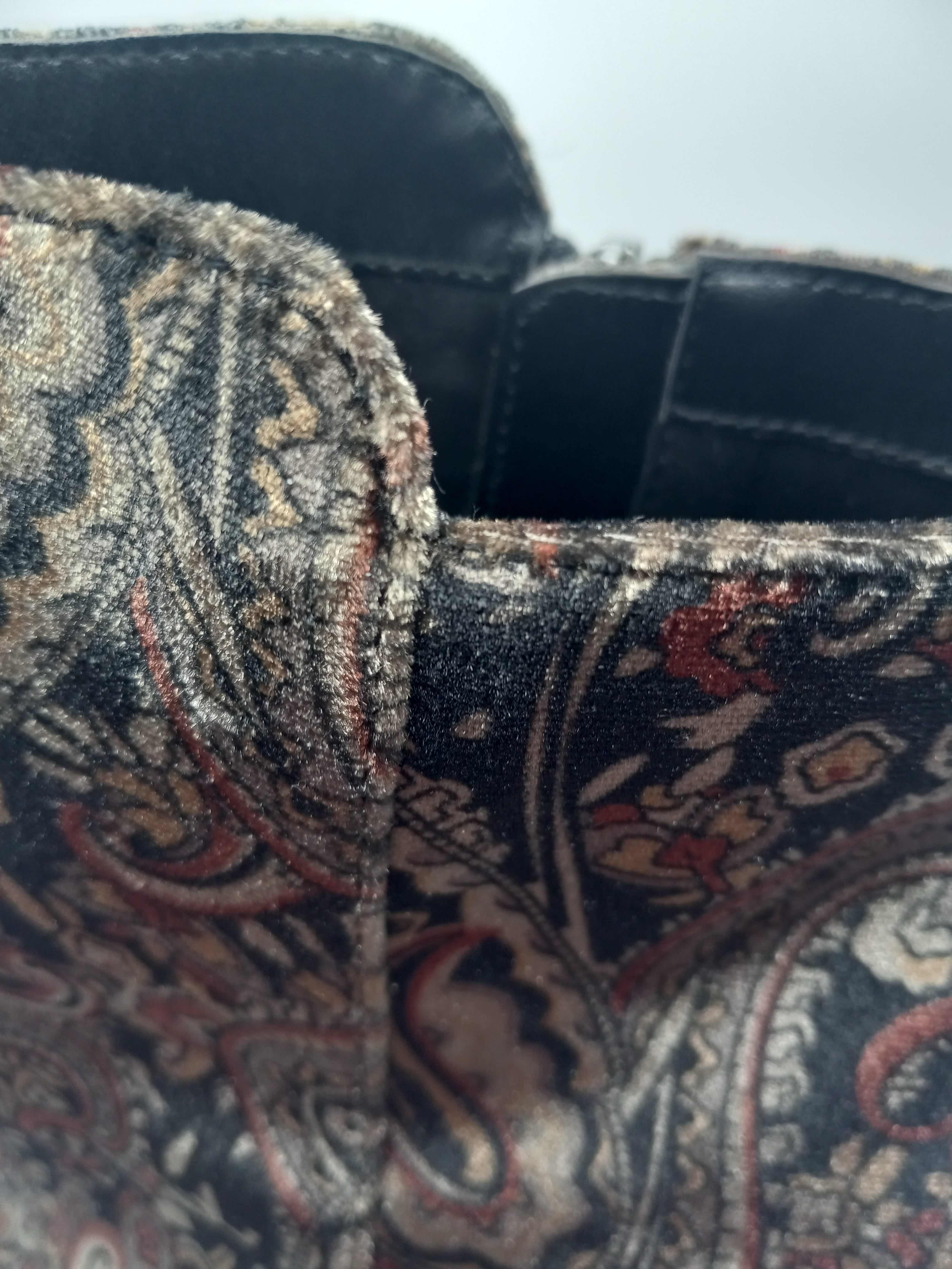 Photo 1 of BP KOLO PAISLEY VELVET FLATED BLOCK HEAL ANKLE BOOTS BOOTIES WOMEN’S SIZE 8.5