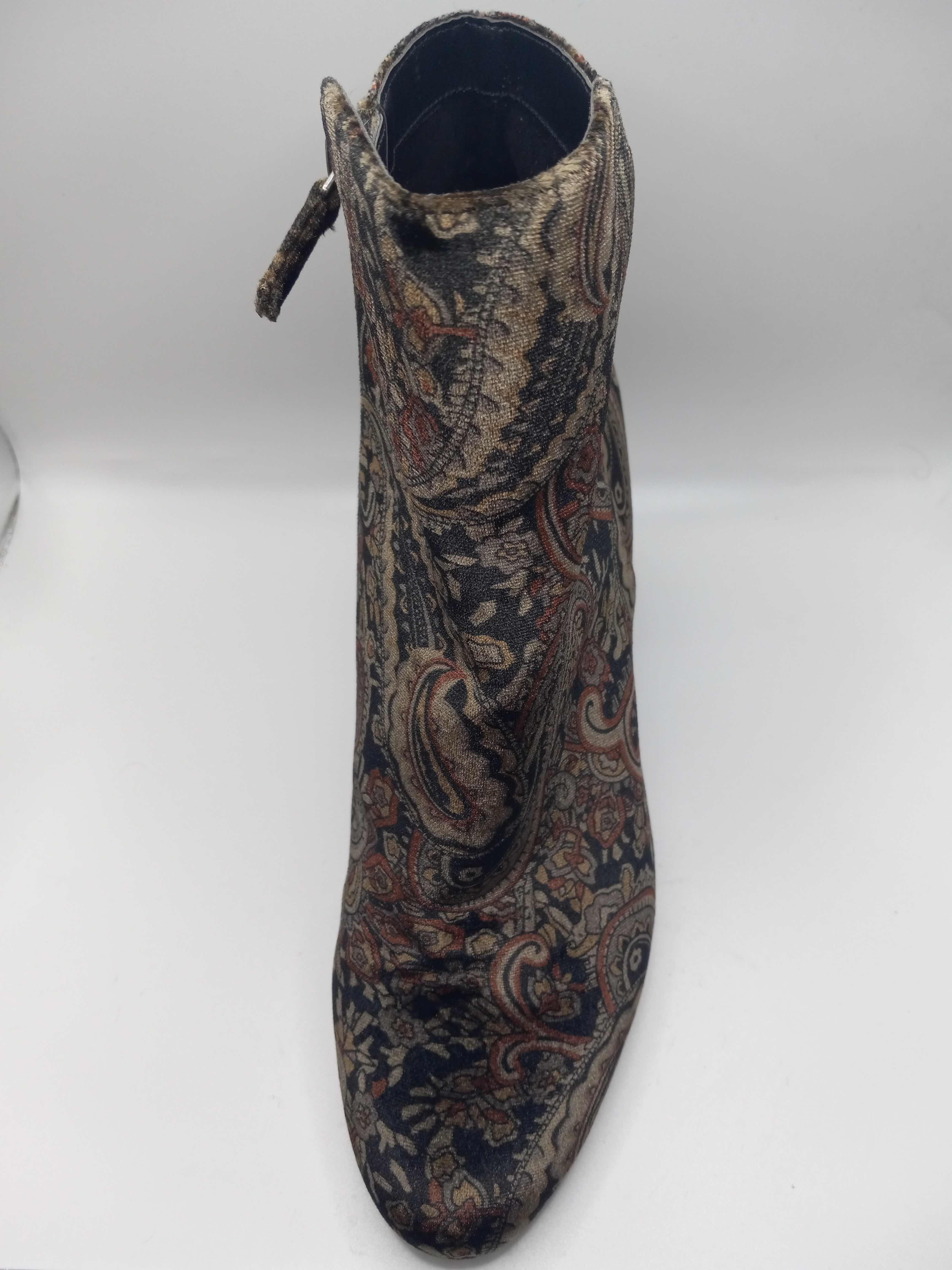 Photo 1 of BP KOLO PAISLEY VELVET FLATED BLOCK HEAL ANKLE BOOTS BOOTIES WOMEN’S SIZE 8.5