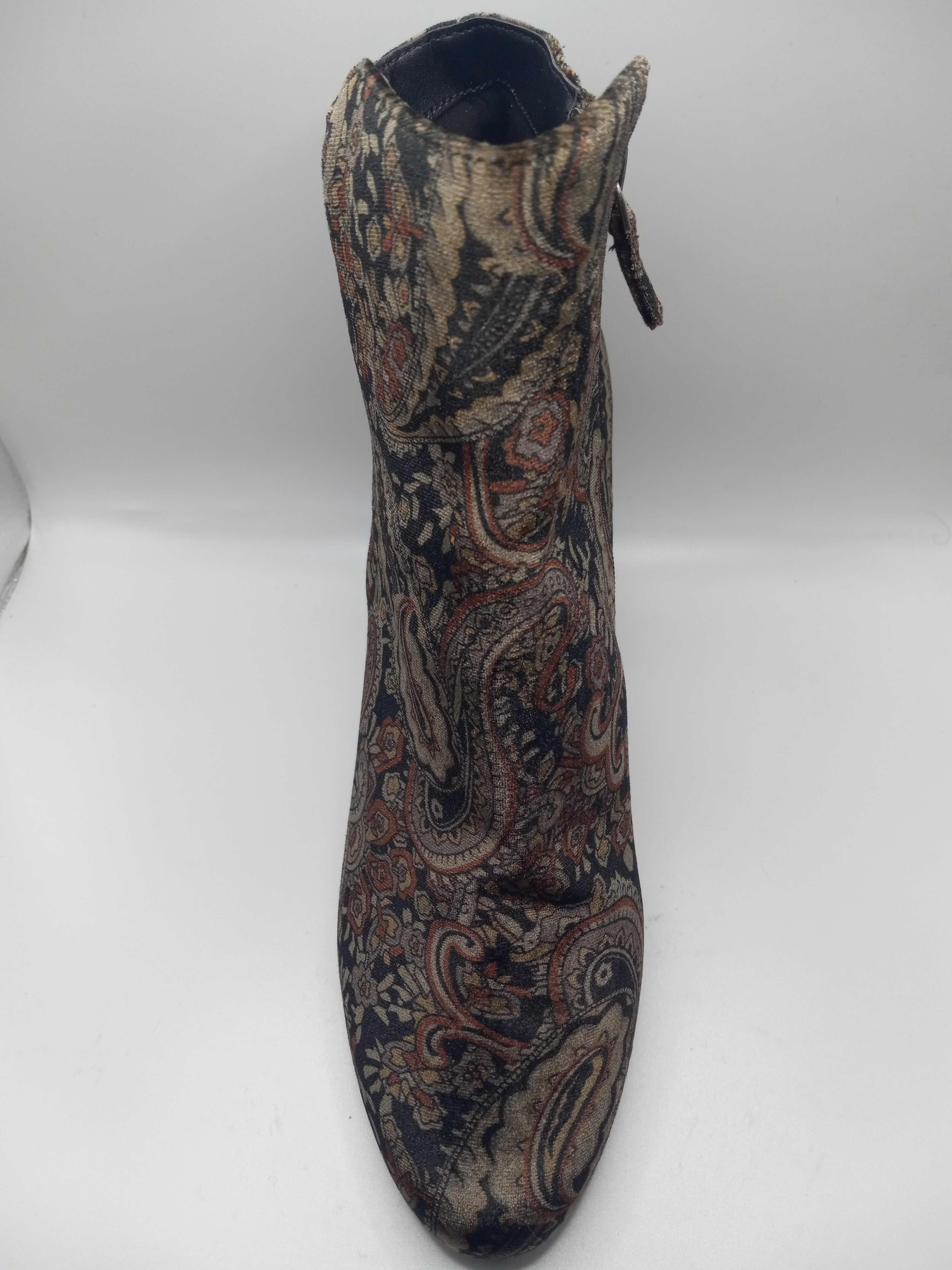 Photo 1 of BP KOLO PAISLEY VELVET FLATED BLOCK HEAL ANKLE BOOTS BOOTIES WOMEN’S SIZE 8.5