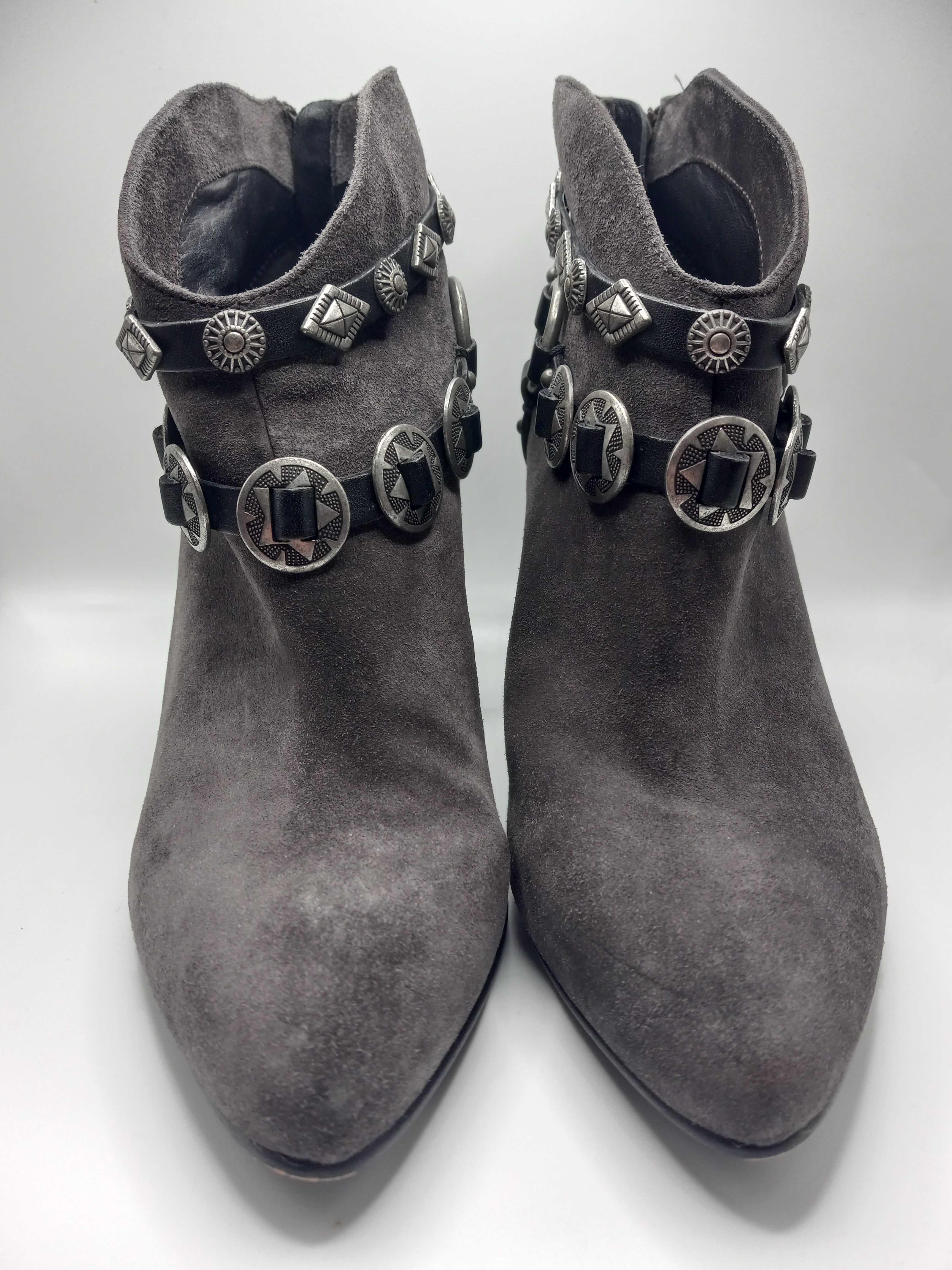 Photo 1 of BELLA SIGERSON MORRISON GRAY SUEDE WESTERN ANKLE BOOT BOOTIES WOMEN’S SIZE 9