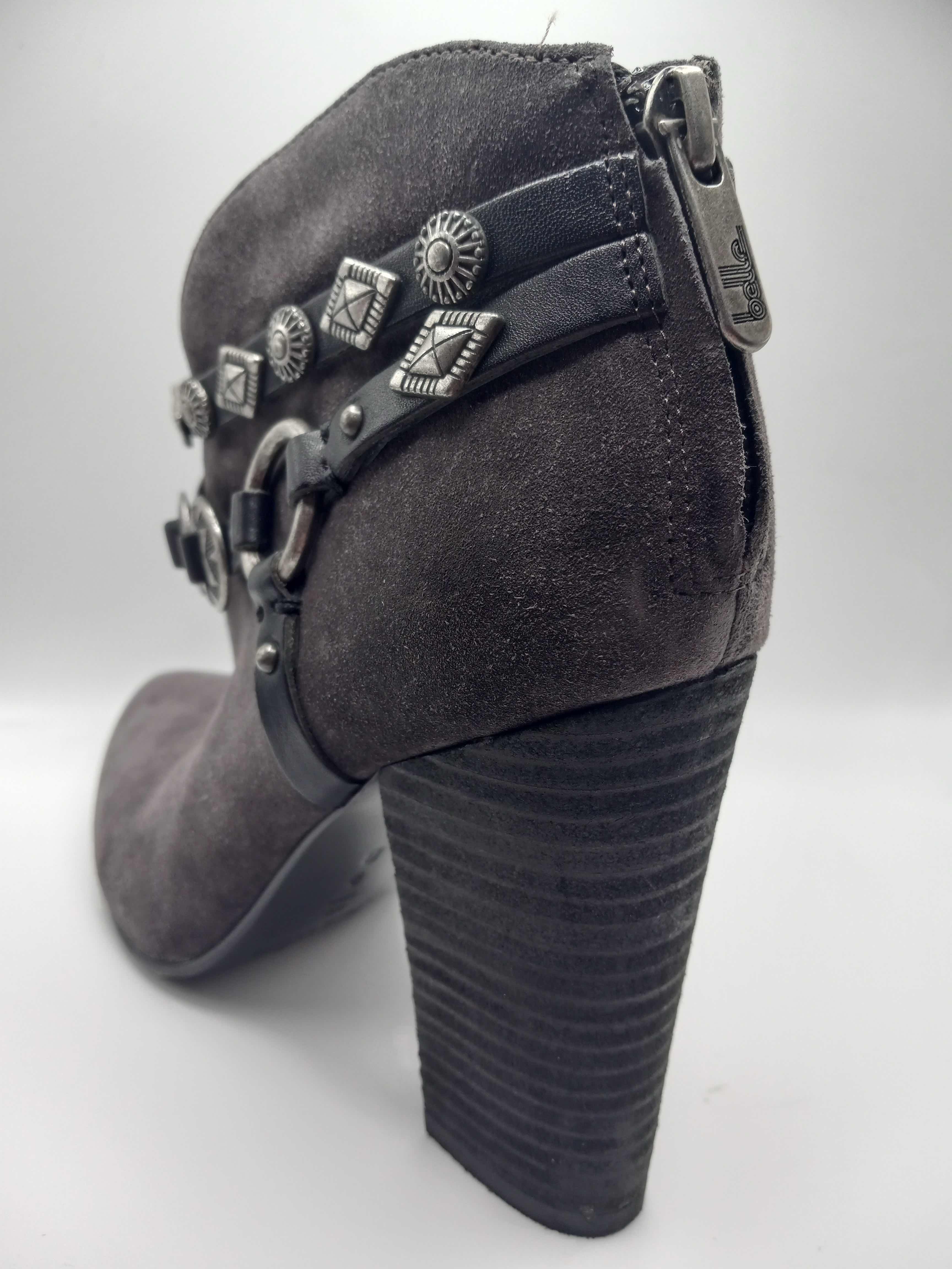 Photo 1 of BELLA SIGERSON MORRISON GRAY SUEDE WESTERN ANKLE BOOT BOOTIES WOMEN’S SIZE 9