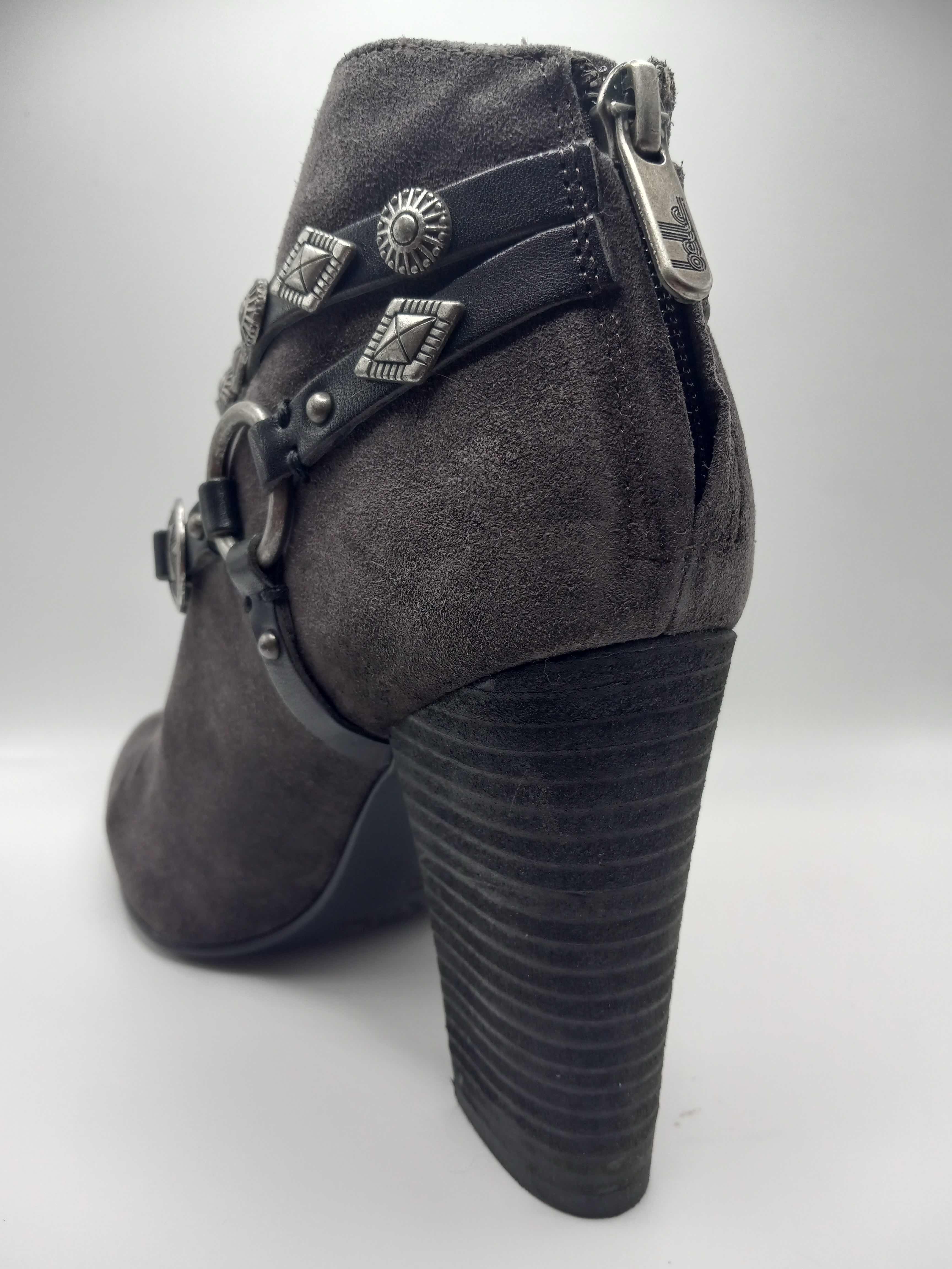 Photo 1 of BELLA SIGERSON MORRISON GRAY SUEDE WESTERN ANKLE BOOT BOOTIES WOMEN’S SIZE 9