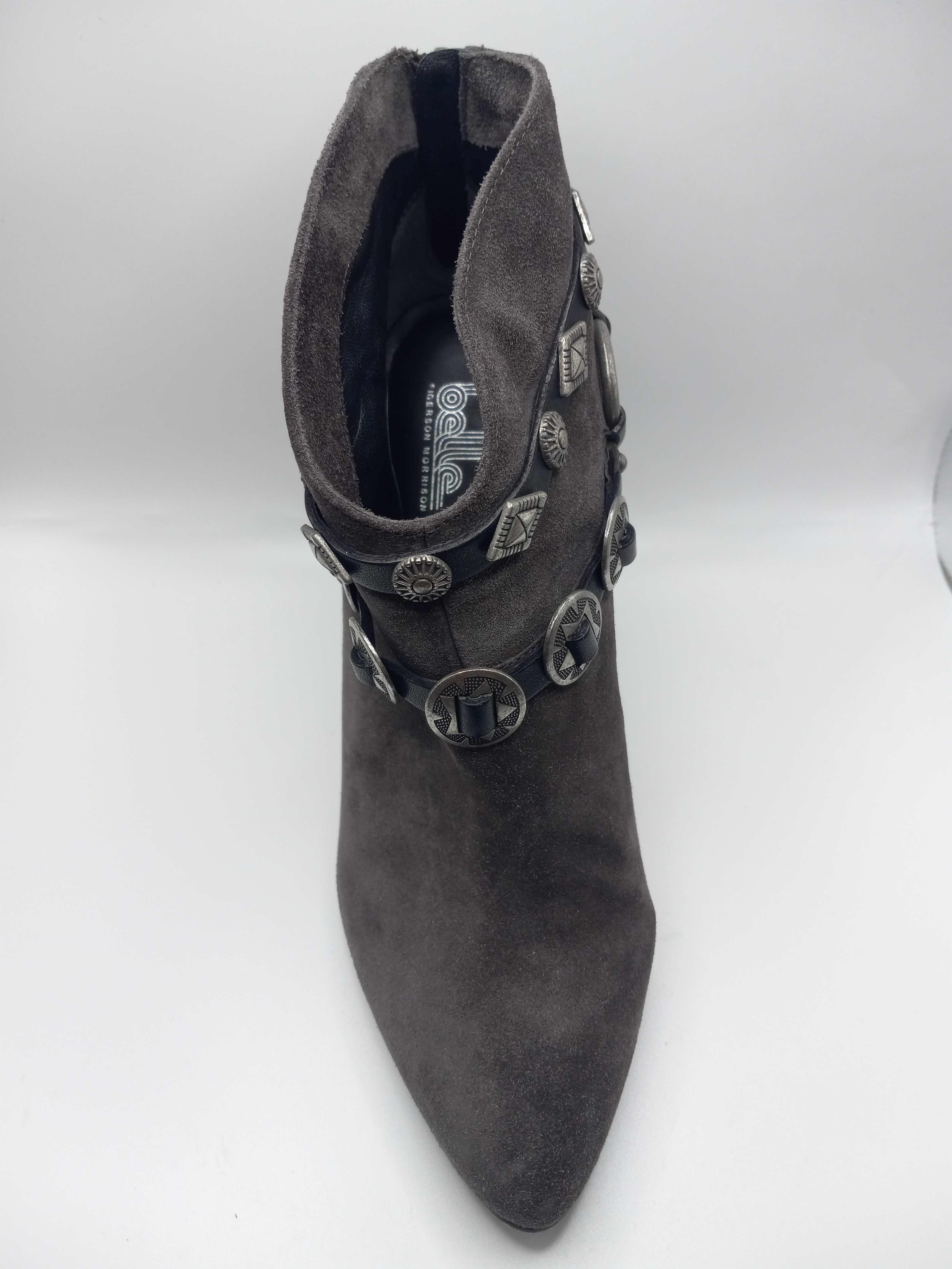 Photo 1 of BELLA SIGERSON MORRISON GRAY SUEDE WESTERN ANKLE BOOT BOOTIES WOMEN’S SIZE 9