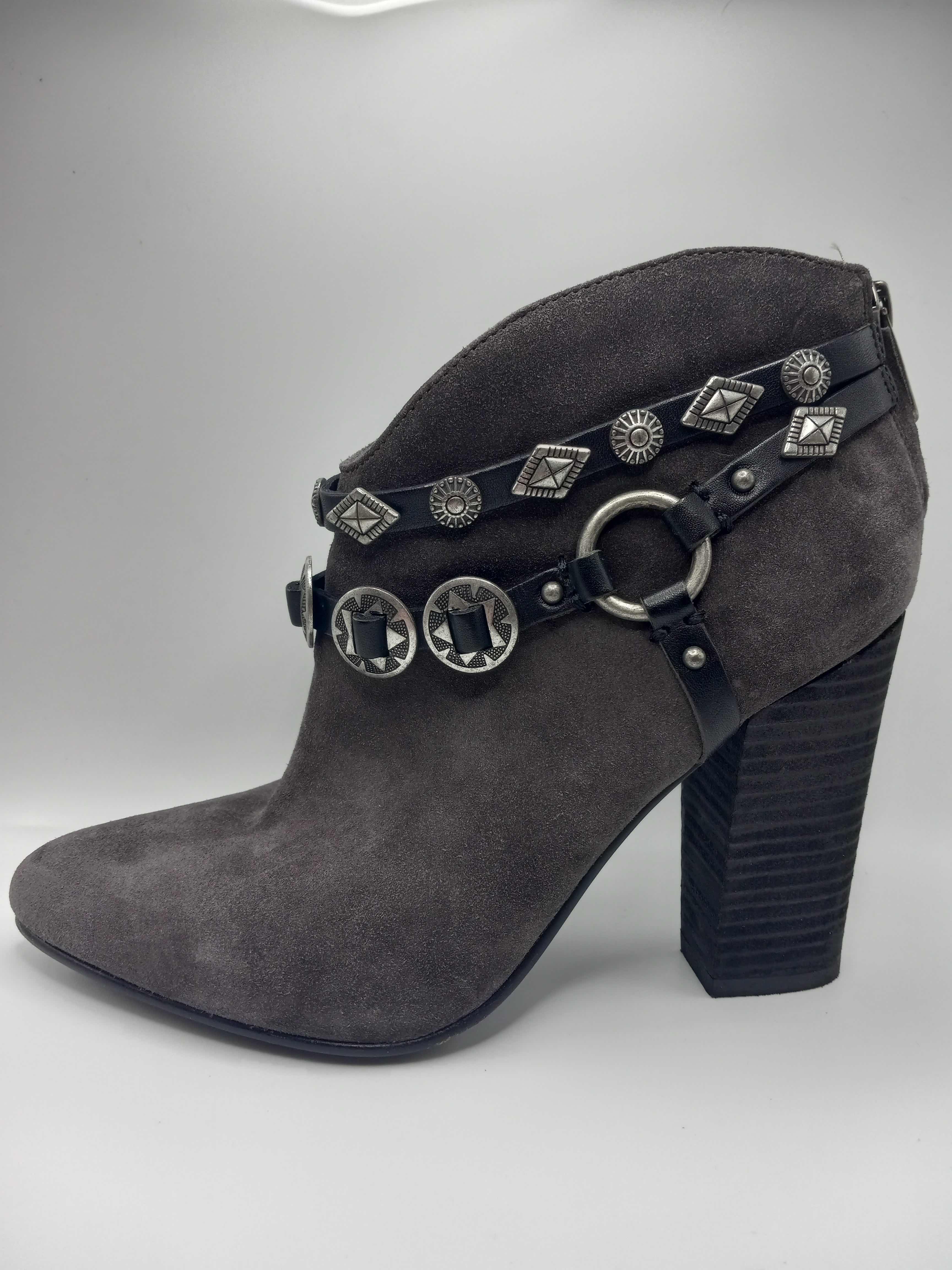 Photo 1 of BELLA SIGERSON MORRISON GRAY SUEDE WESTERN ANKLE BOOT BOOTIES WOMEN’S SIZE 9