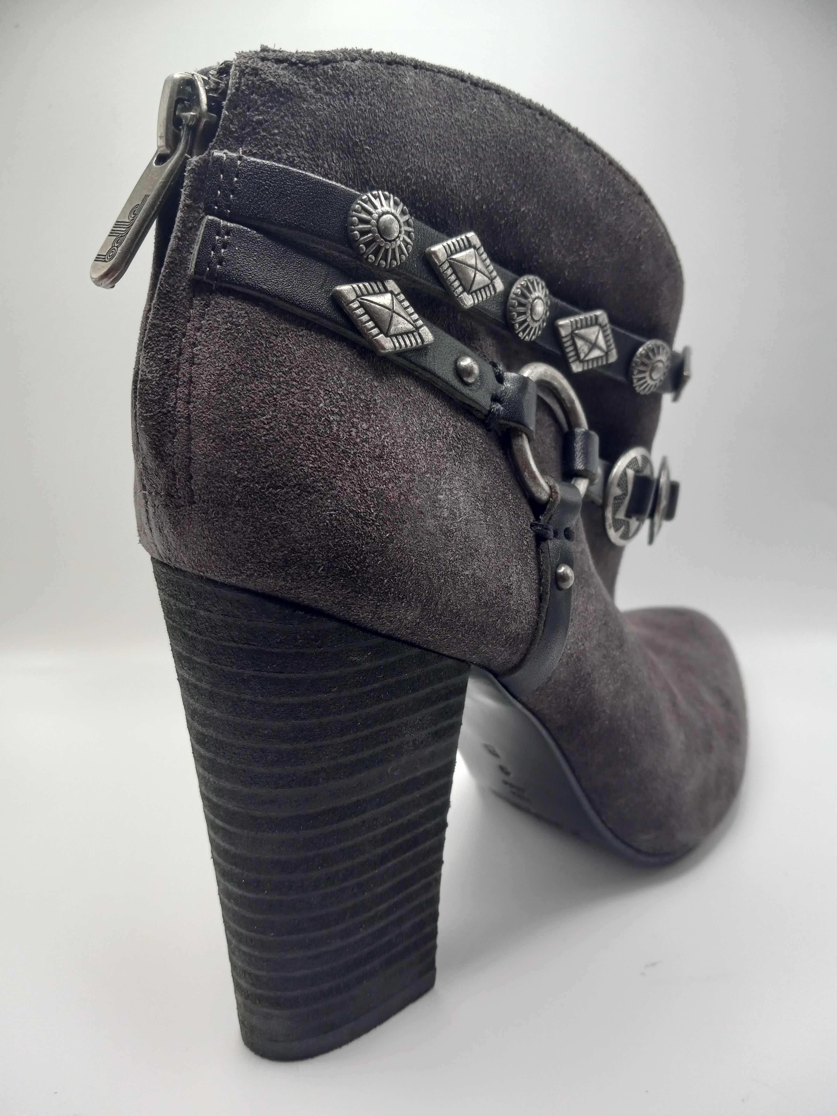 Photo 1 of BELLA SIGERSON MORRISON GRAY SUEDE WESTERN ANKLE BOOT BOOTIES WOMEN’S SIZE 9