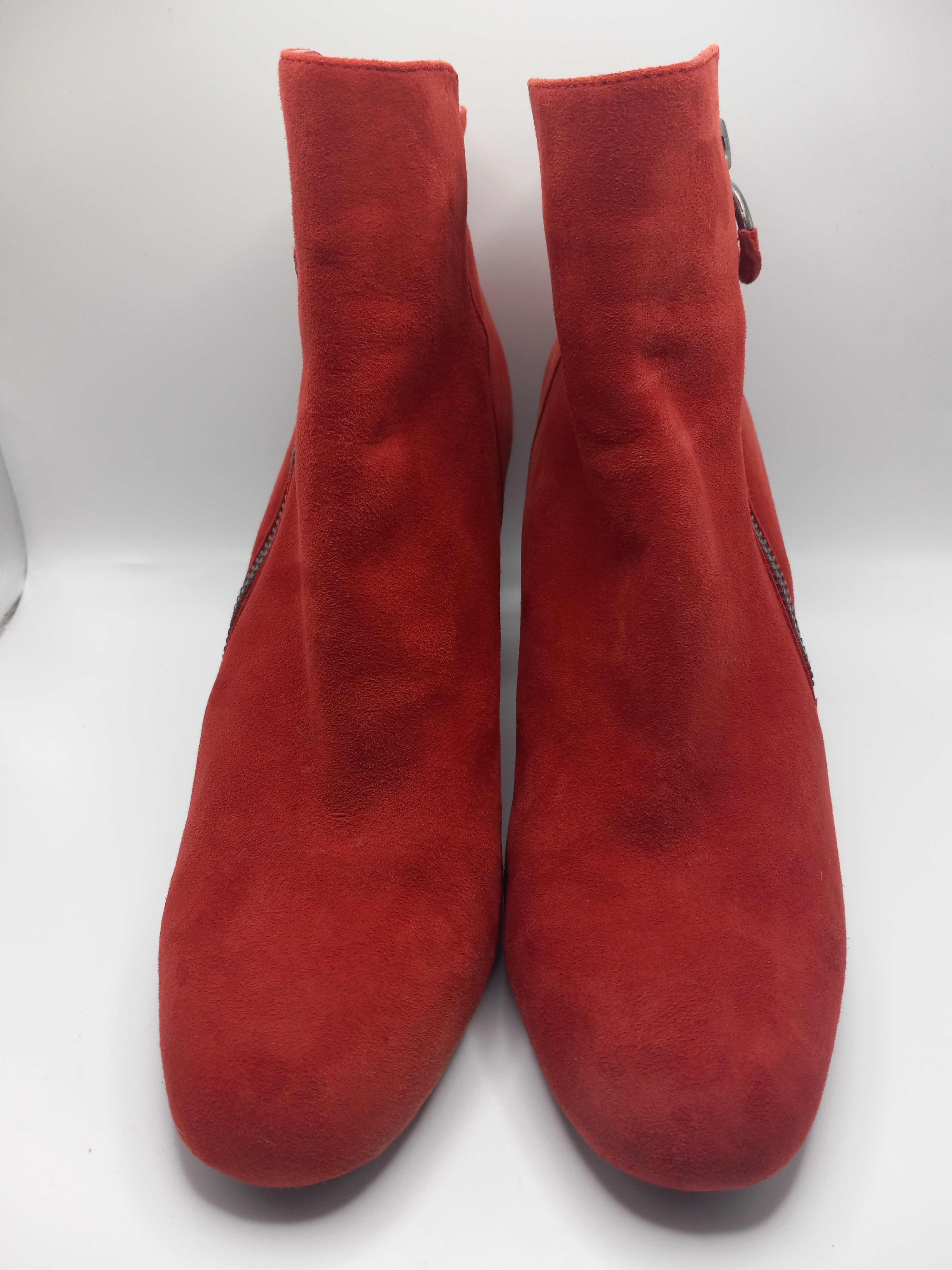 Photo 2 of 1 STATE PREETE ROOSTER RED SUEDE LEATHER ANKLE BOOTS BOOTIES WOMEN’S SIZE 8.5/39