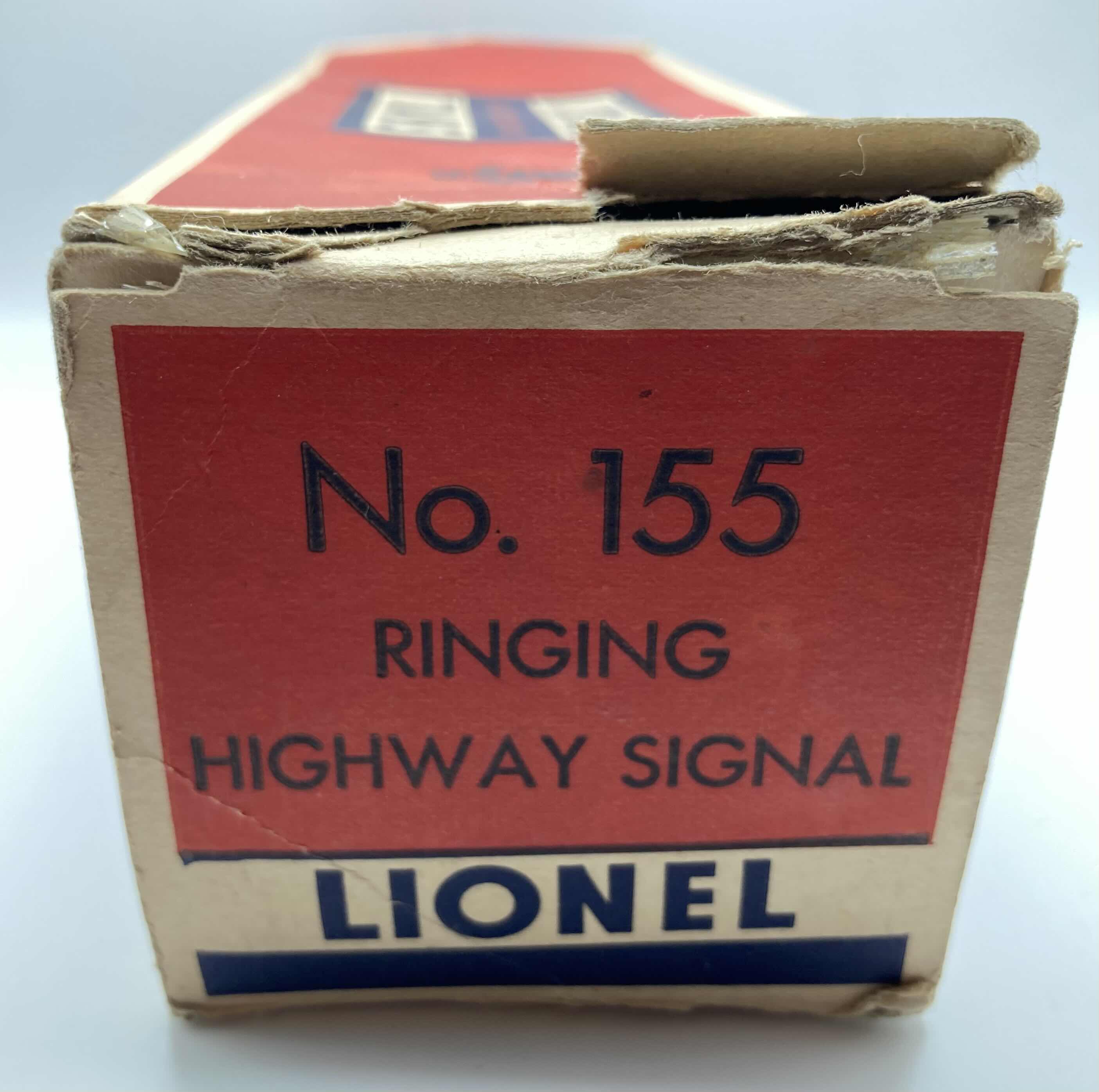 Photo 1 of LIONEL TRAINS RINGING HIGHWAY SIGNAL 155 W ORIGINAL BOX & INSTRUCTIONS
