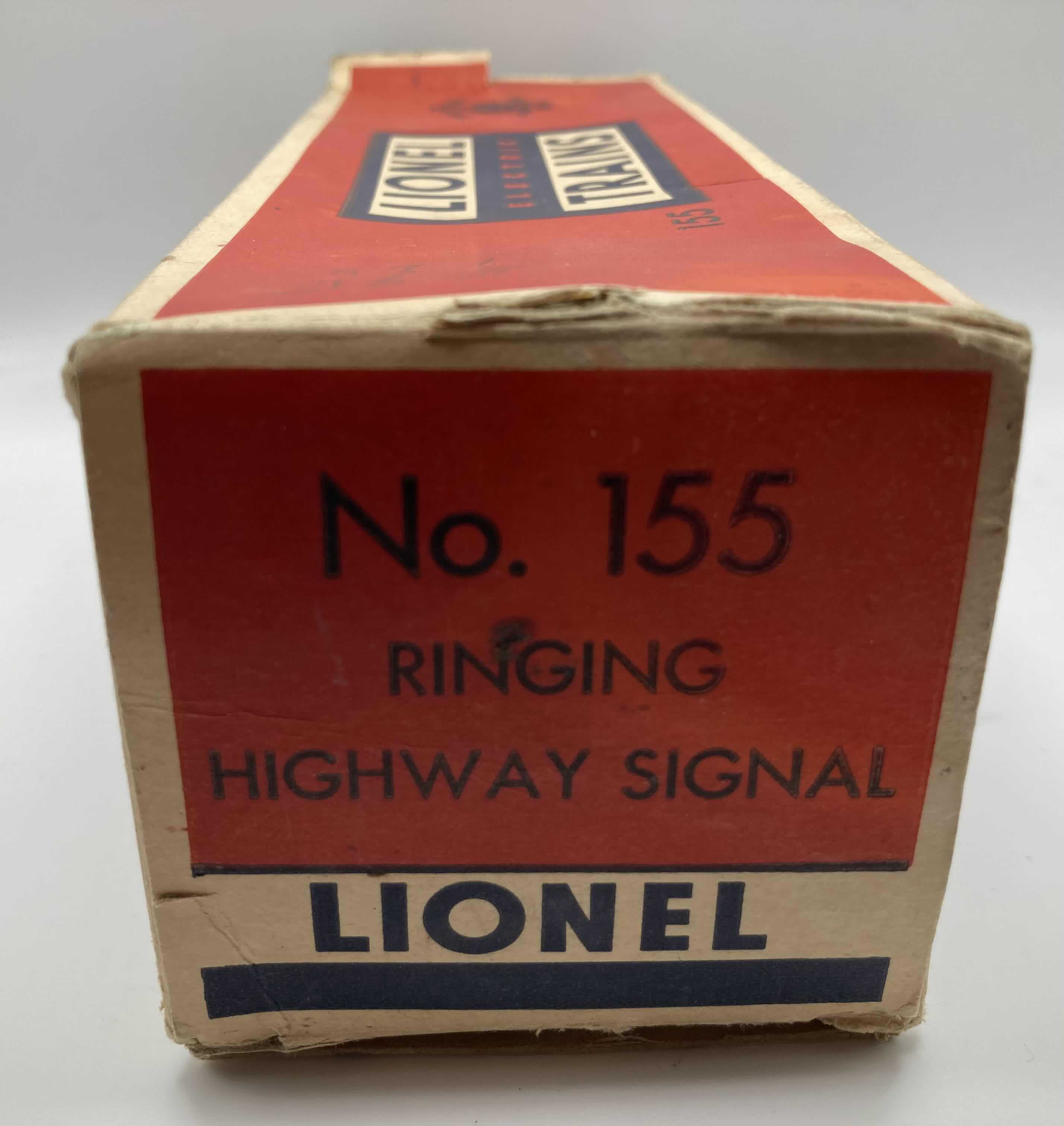 Photo 1 of LIONEL TRAINS RINGING HIGHWAY SIGNAL 155 W ORIGINAL BOX & INSTRUCTIONS