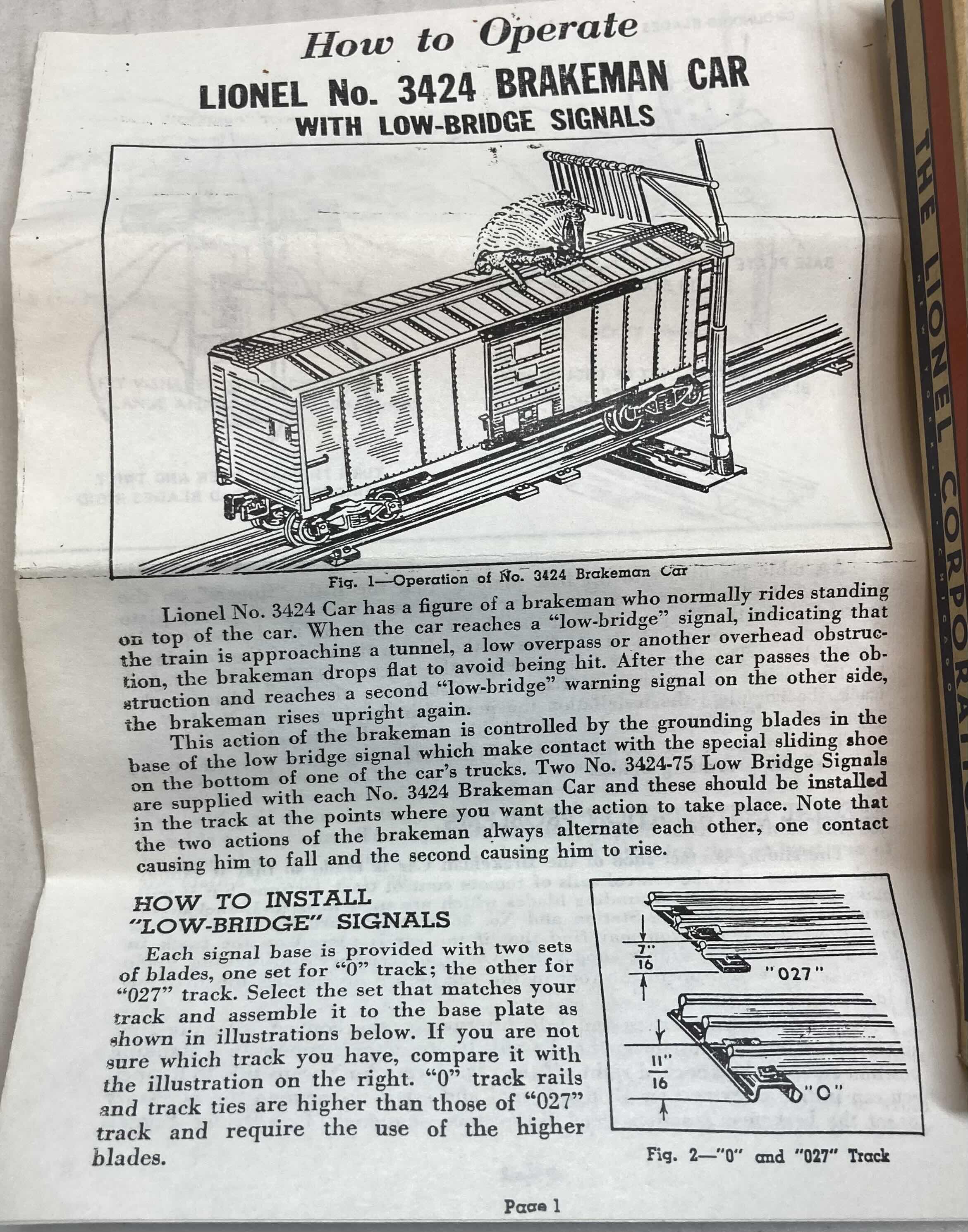 Photo 1 of LIONEL TRAINS 3434-100 LOW BRIGE SIGNEL SET O & O27 GUAGE