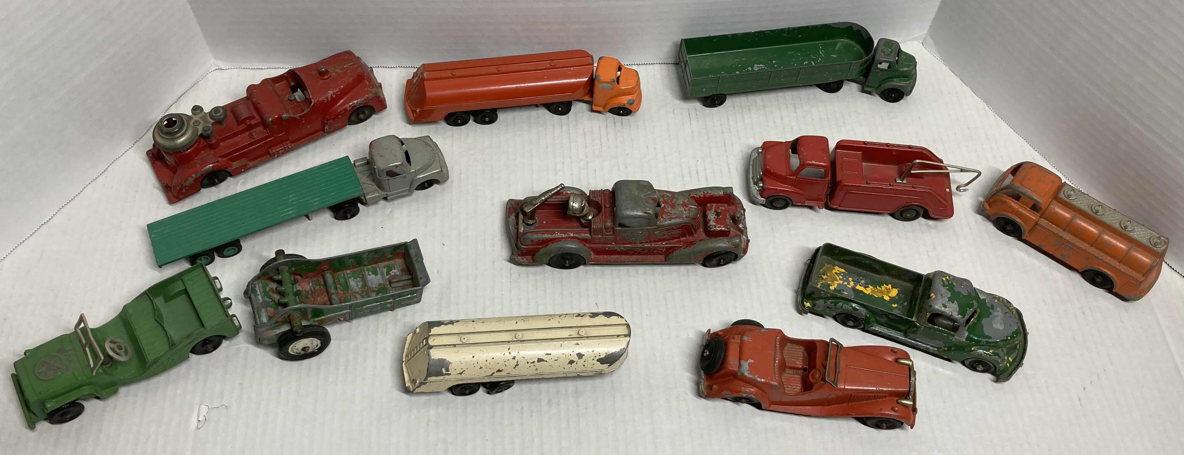 Photo 1 of PREWAR & POSTWAR DIE CAST STEEL MODEL VEHICLES & TRAILERS (12)