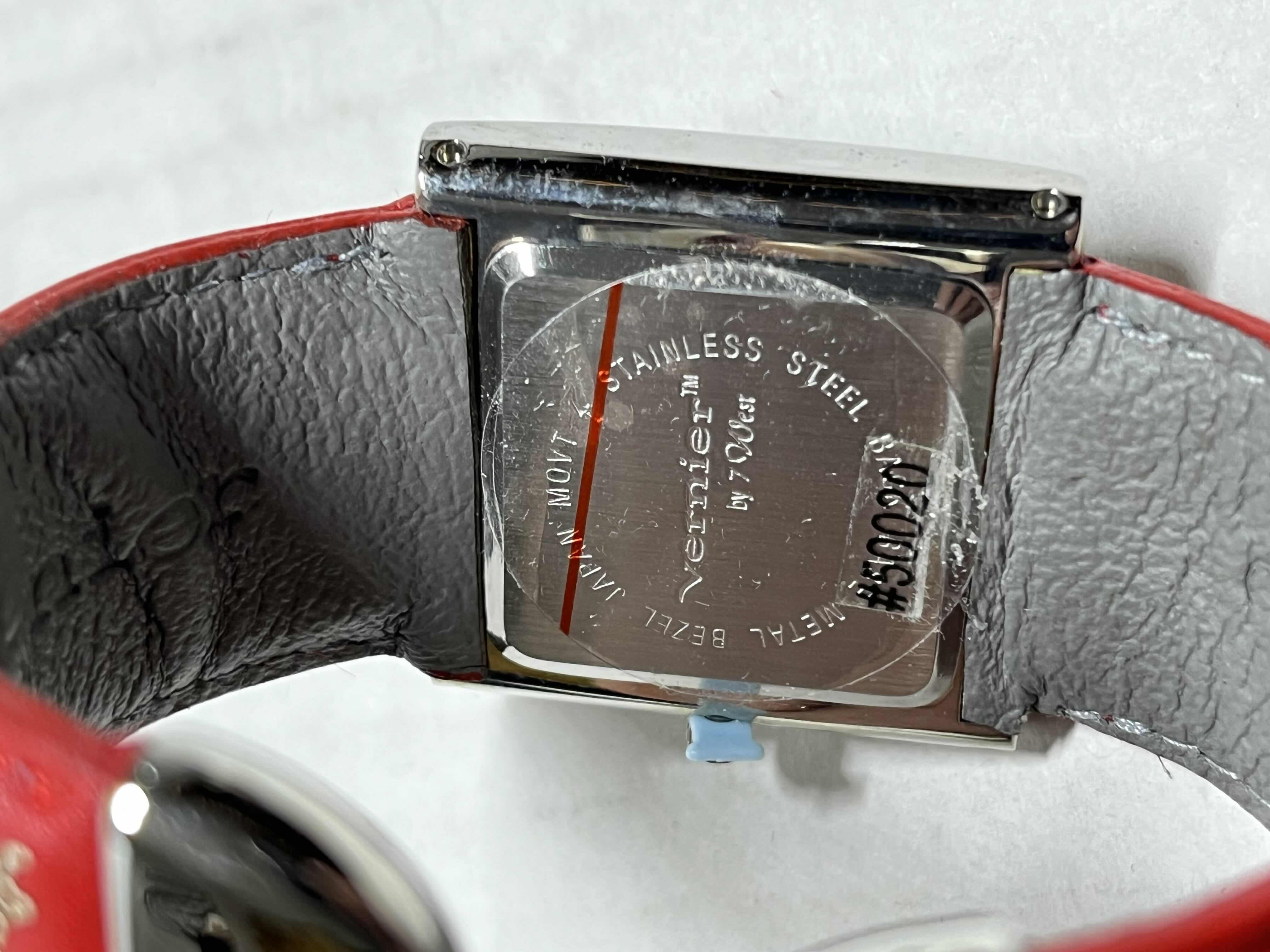 Photo 1 of VERNIER BY 7 WEST BANGLE STYLE WOMENS ANALOG WATCH W BEVELED CRYSTAL & GENUINE LEATHER BANGLE STRAP, STYLE #50020