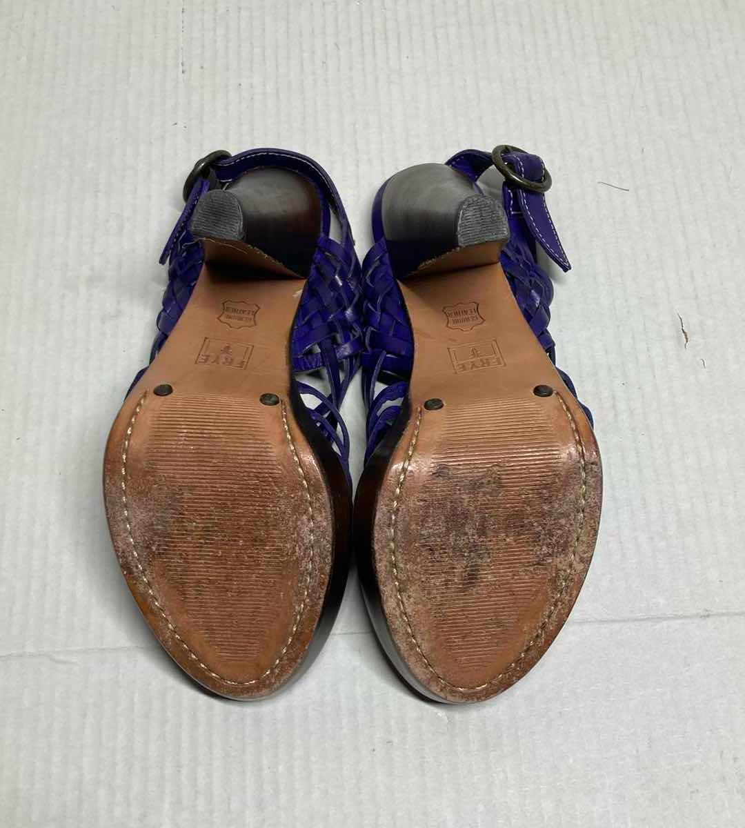 Photo 1 of FRYE JOY PURPLE HUARACHE  HIGH HEEL LEATHER SLING SANDALS WOMAN’S SIZE 9