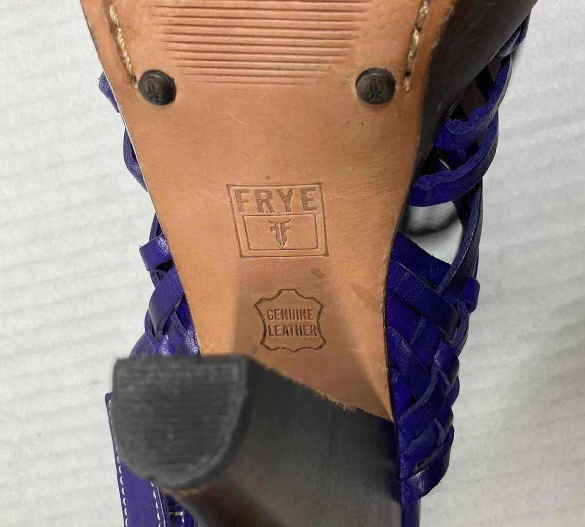Photo 1 of FRYE JOY PURPLE HUARACHE  HIGH HEEL LEATHER SLING SANDALS WOMAN’S SIZE 9