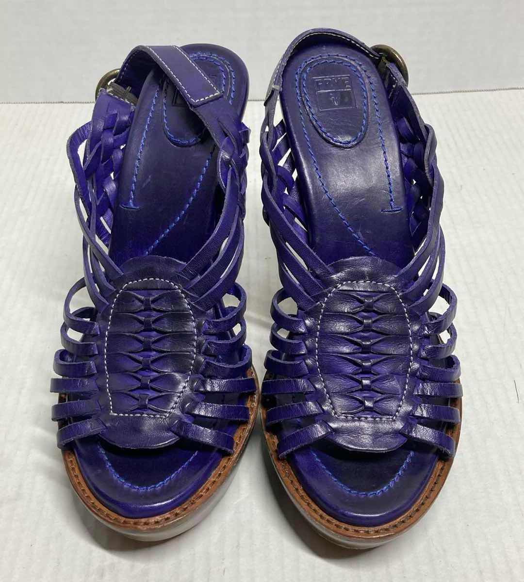 Photo 1 of FRYE JOY PURPLE HUARACHE  HIGH HEEL LEATHER SLING SANDALS WOMAN’S SIZE 9