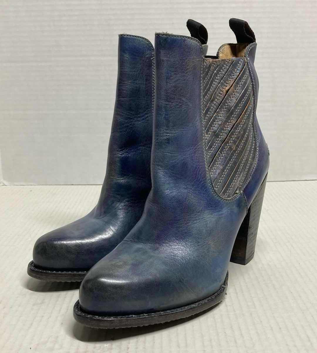 Photo 1 of BED STU COBBLER SERIES RUSTIC EMERALD LEATHER ANKLE BLOCK HEEL BOOTS WOMAN’S SIZE 9