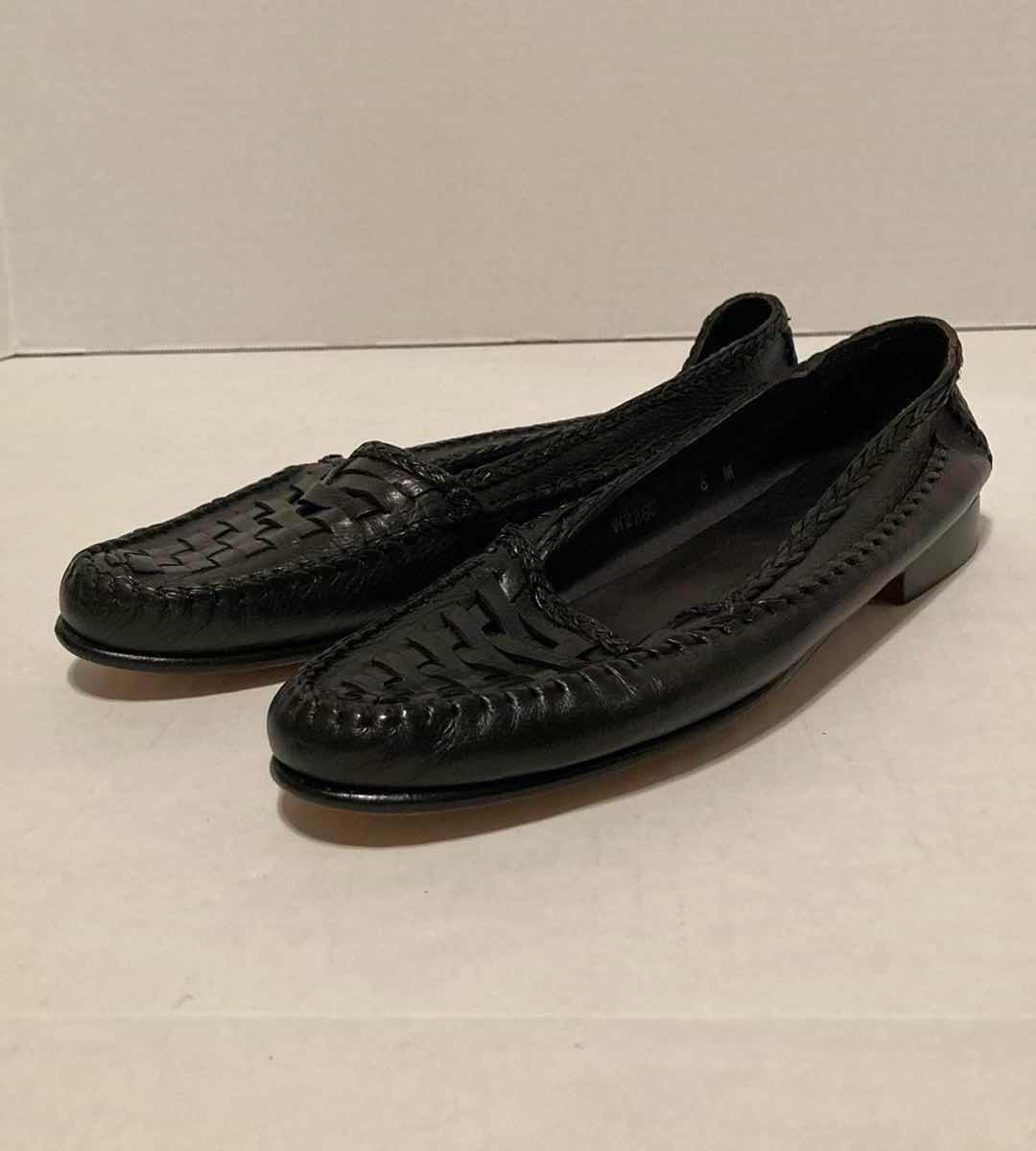 Photo 1 of CAPARROS BLACK OPEN TOE HEELS & COLE HAAN BLACK WOVEN LEATHER LOAFERS WOMEN’S SIZE 8-8.5