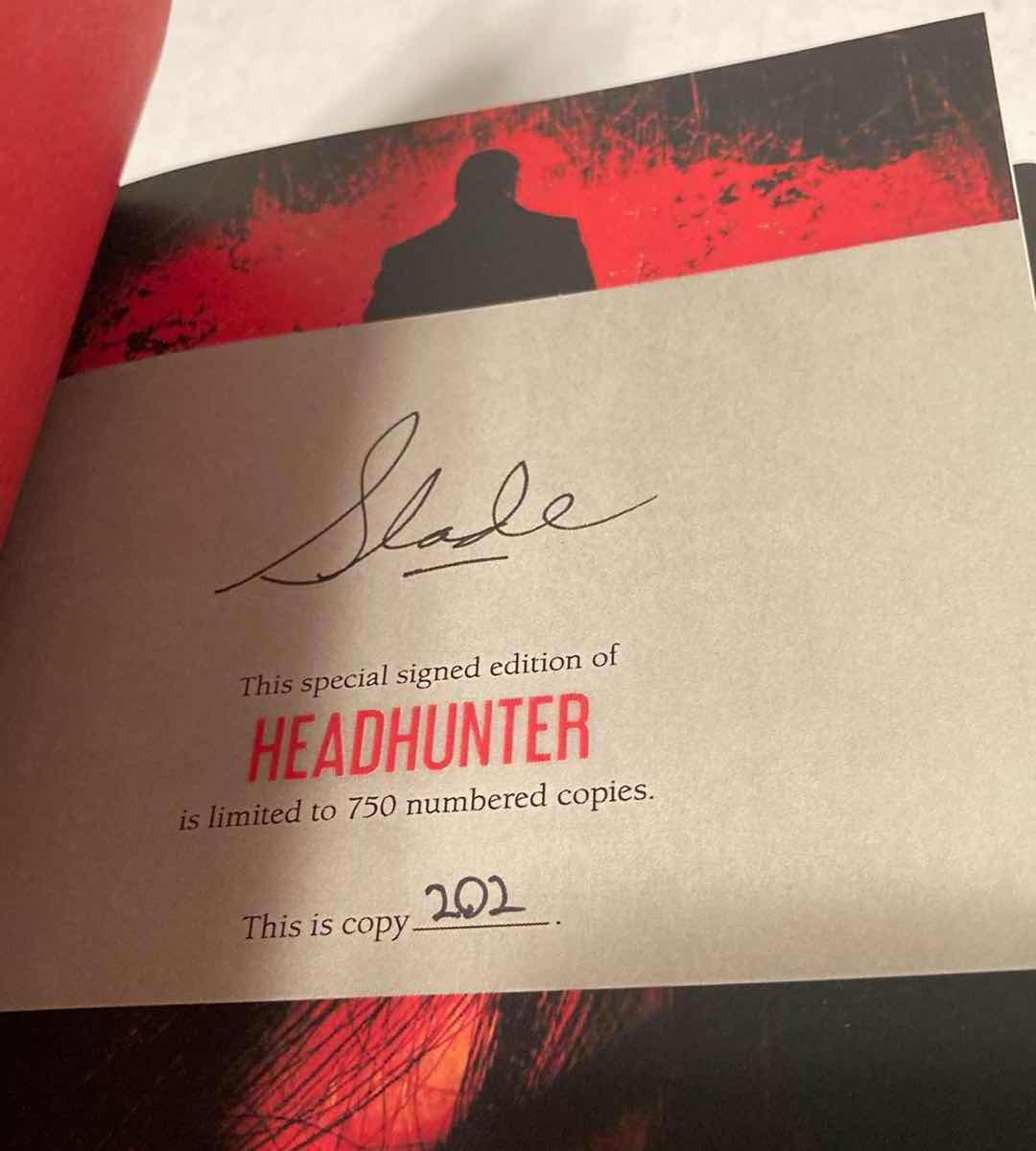Photo 1 of MICHAEL SLADE - HEADHUNTER BOOK SIGNED BY MICHAEL SLADE