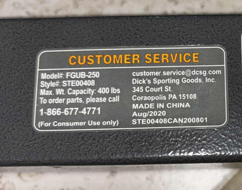 Photo 1 of FITNESS GEAR UTILITY BENCH (FGUB250)