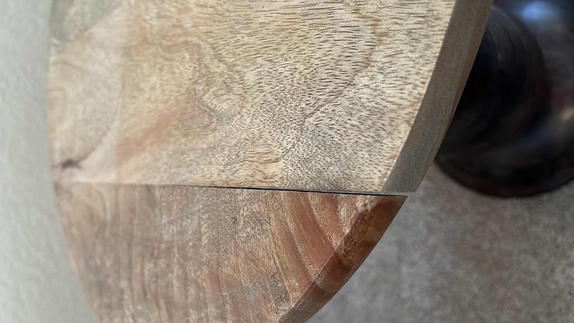 Photo 1 of HUNTER CARVED WOOD PEDESTAL BASE ROUND ACCENT SIDE TABLE 17.75” X 22”