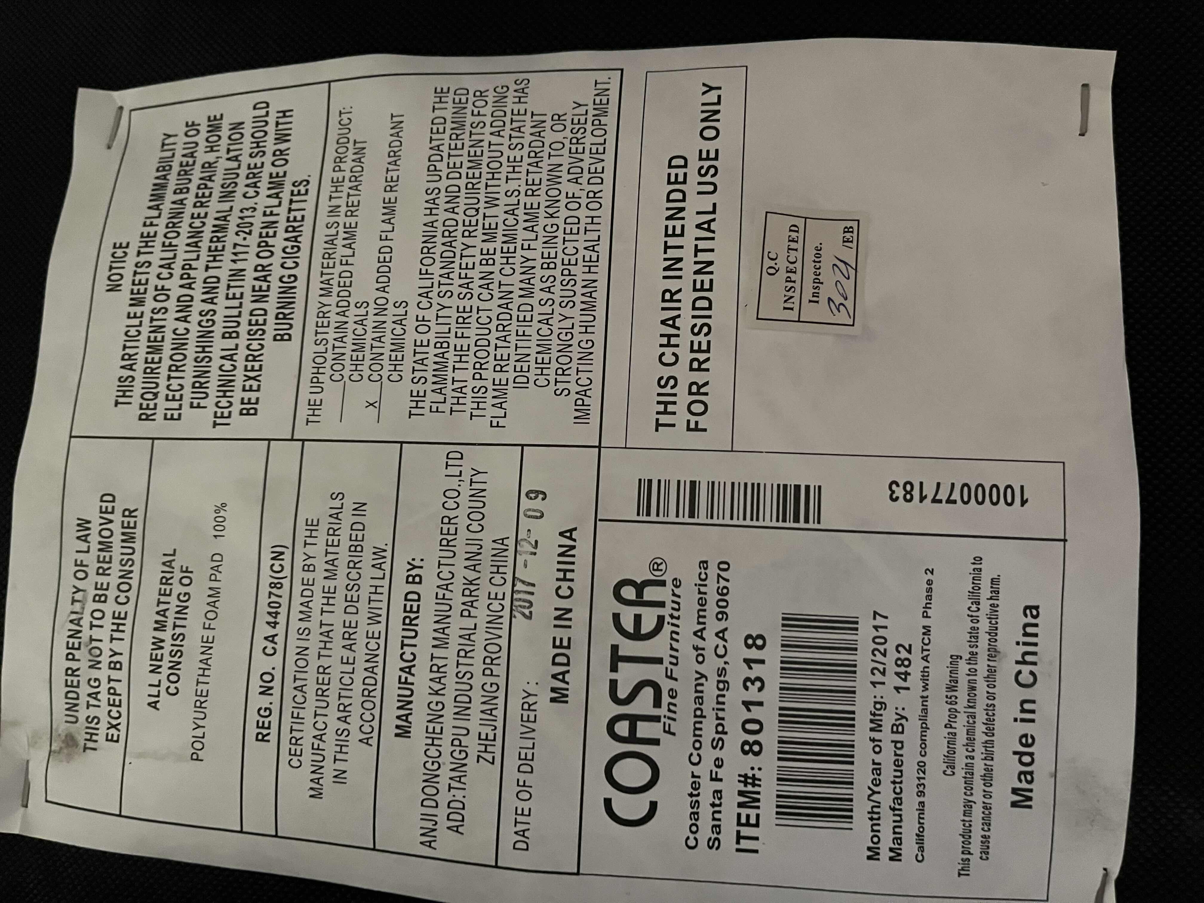 Photo 1 of COASTER FINE FURNITURE BLACK LEATHER HIGH BACK ERGONOMIC ROLLING OFFICE CHAIR W INCREMENTAL FOOT REST 27.5” X 25.25” H43”