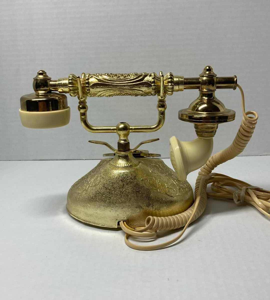 Photo 1 of ANTIQUE LITTLE LORD FAUNTLEROY GOLD FINISH ROTARY TELEPHONE