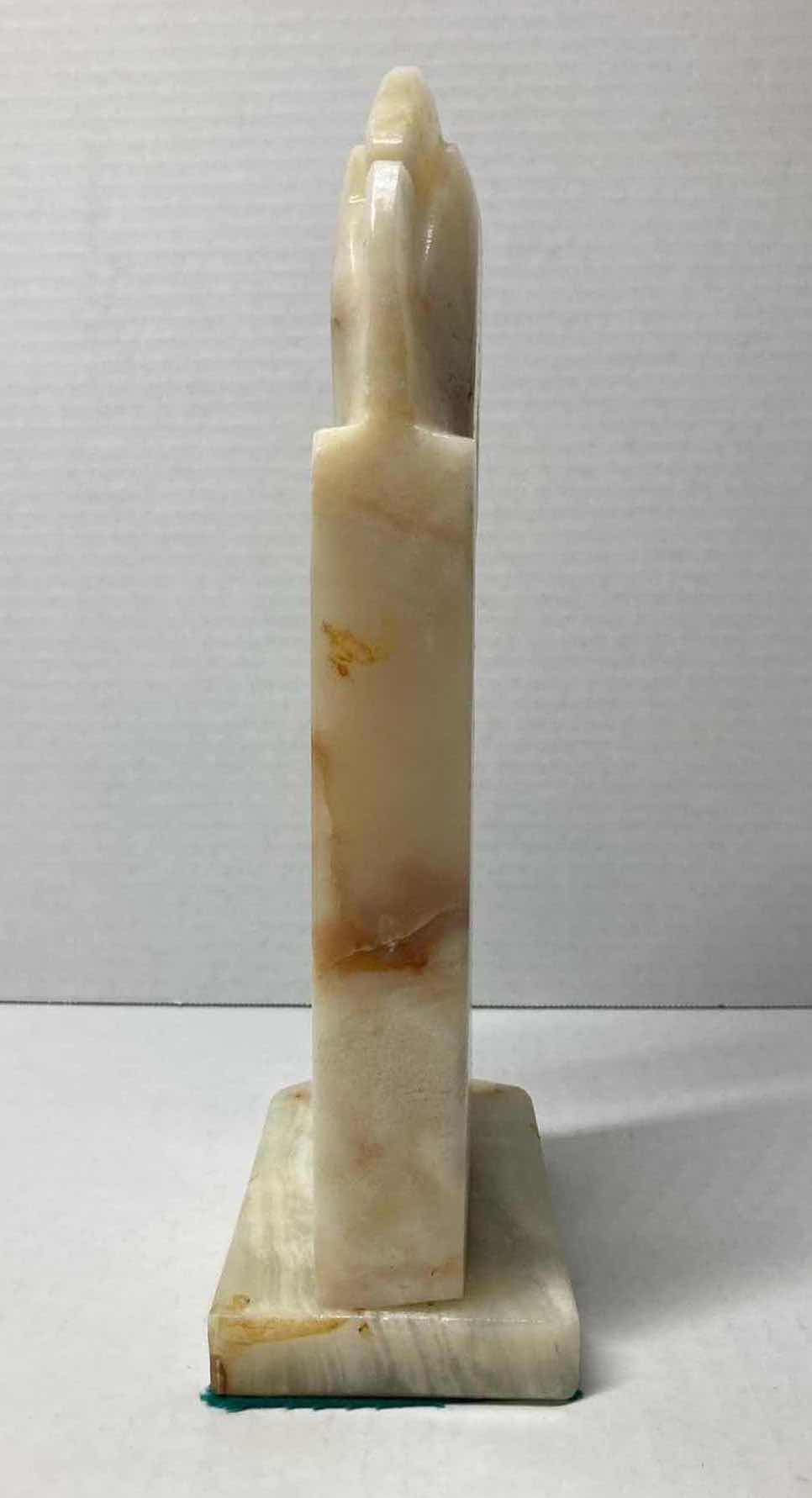 Photo 1 of HAND CARVED ONYX STONE HORSE HEAD BOOKEND H11.5”