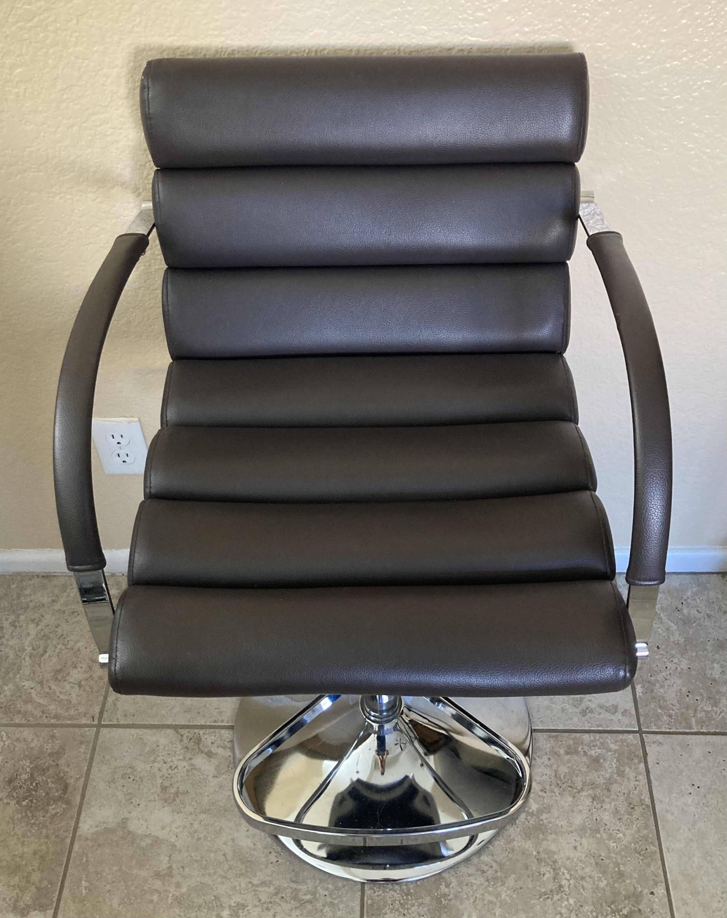 Photo 1 of ZURI EGO BROWN BAR STOOL 19.75” X 21” H34-43”