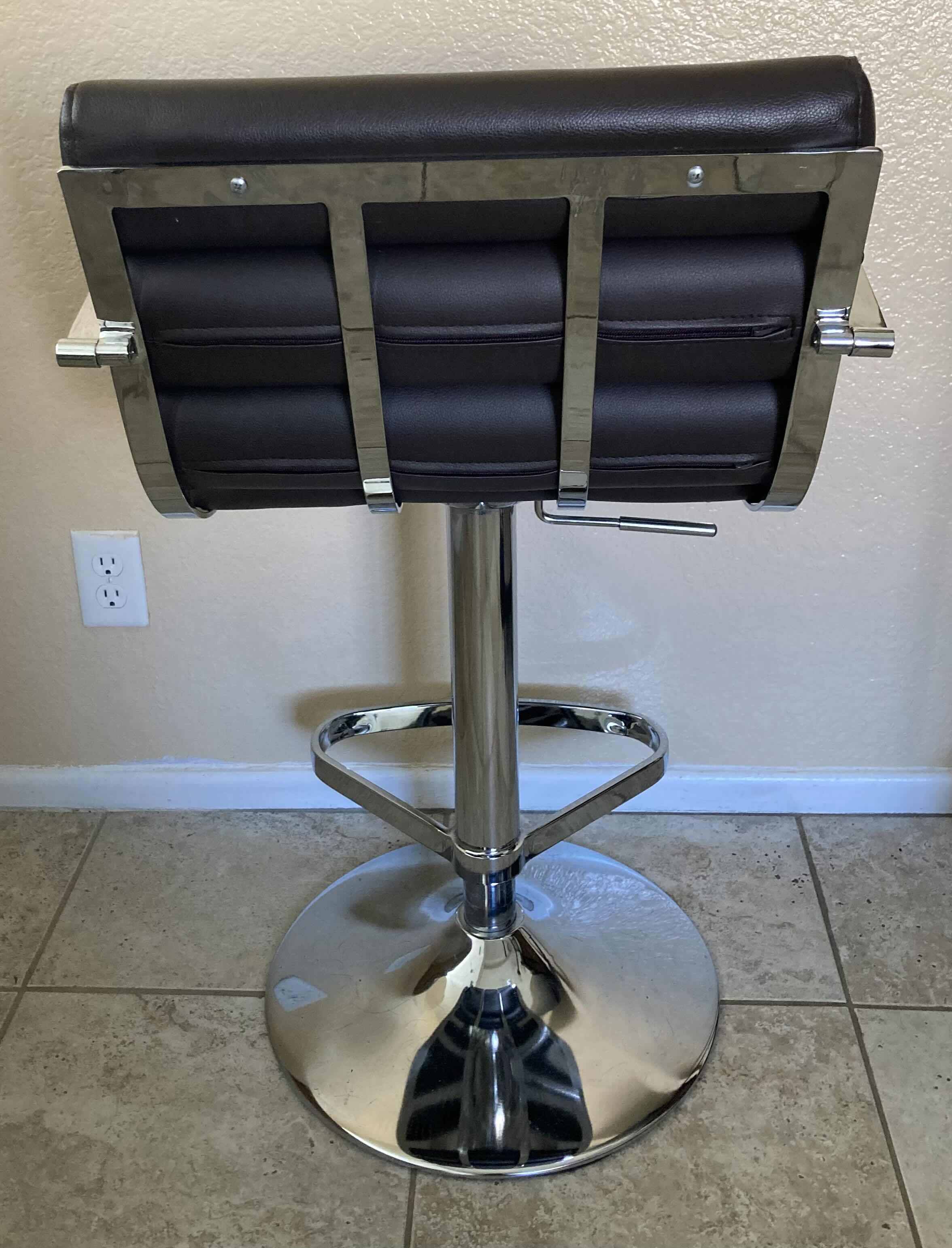 Photo 1 of ZURI EGO BROWN BAR STOOL 19.75” X 21” H34-43”