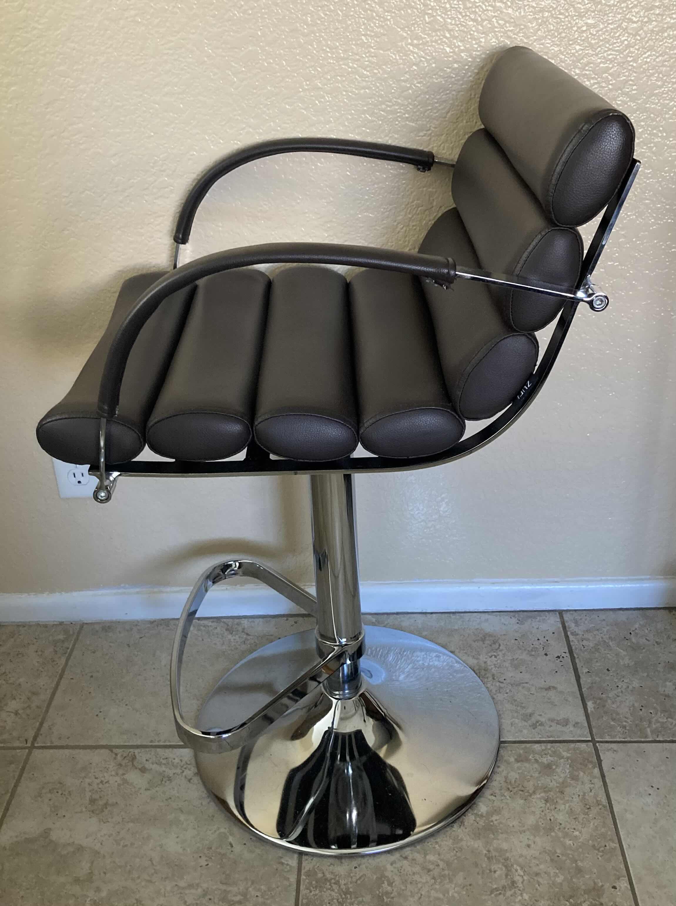 Photo 1 of ZURI EGO BROWN BAR STOOL 19.75” X 21” H34-43”