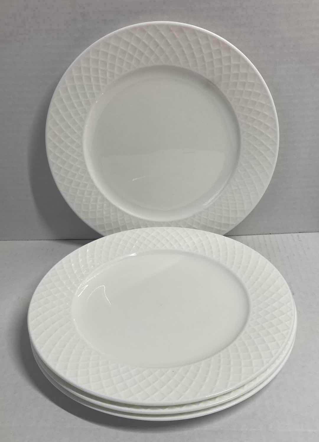 Photo 1 of MIKASA TRELLIS WHITE BONE CHINA DINNERWARE 11PC SET