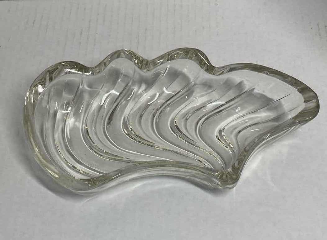 Photo 1 of ORNATE CLEAR GLASS SERVING DISHES (SET OF 4) 11” X 5”
