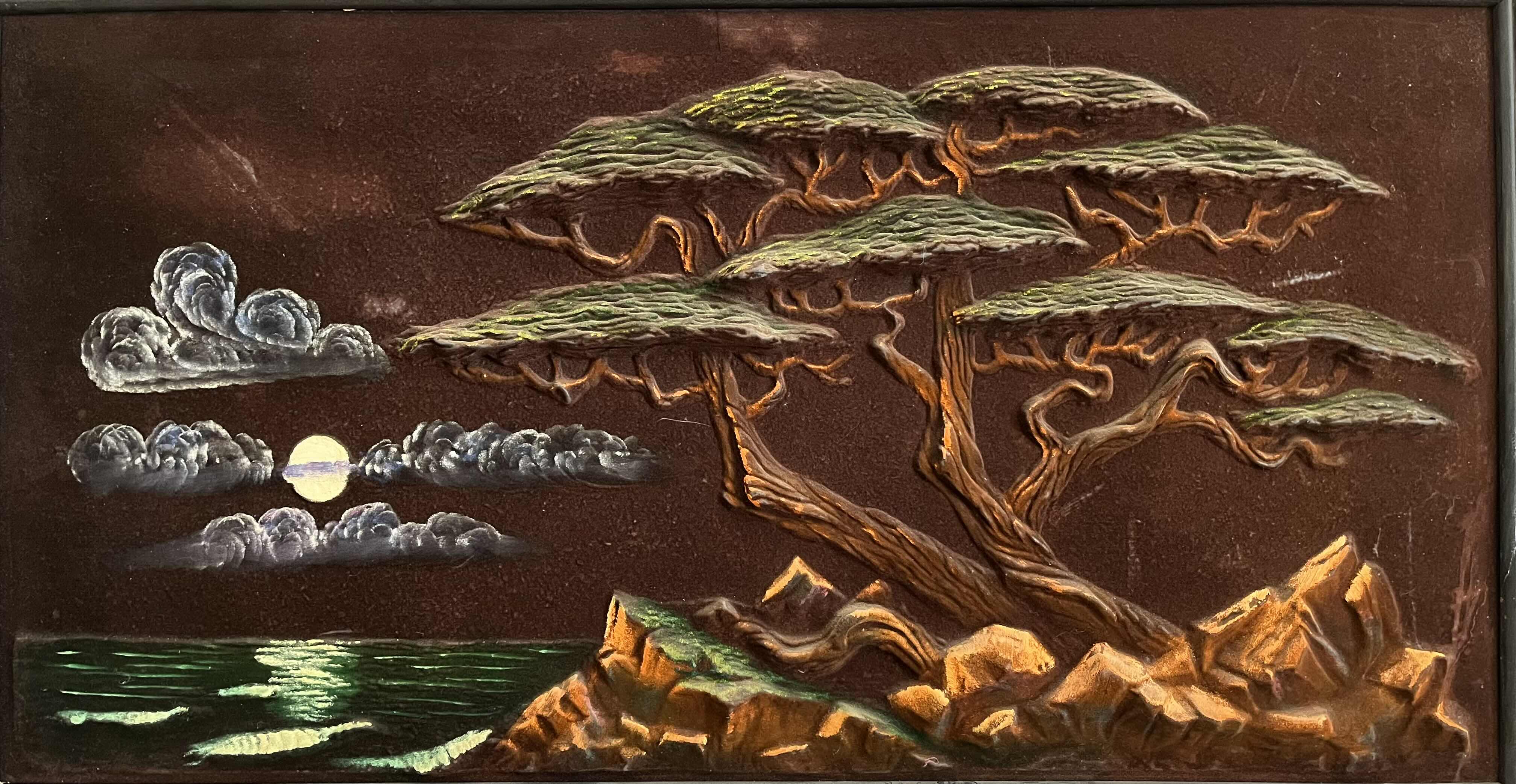 Photo 1 of VINTAGE VELVET 3D SCENIC FRAMED ARTWORK 50” X 28.5”