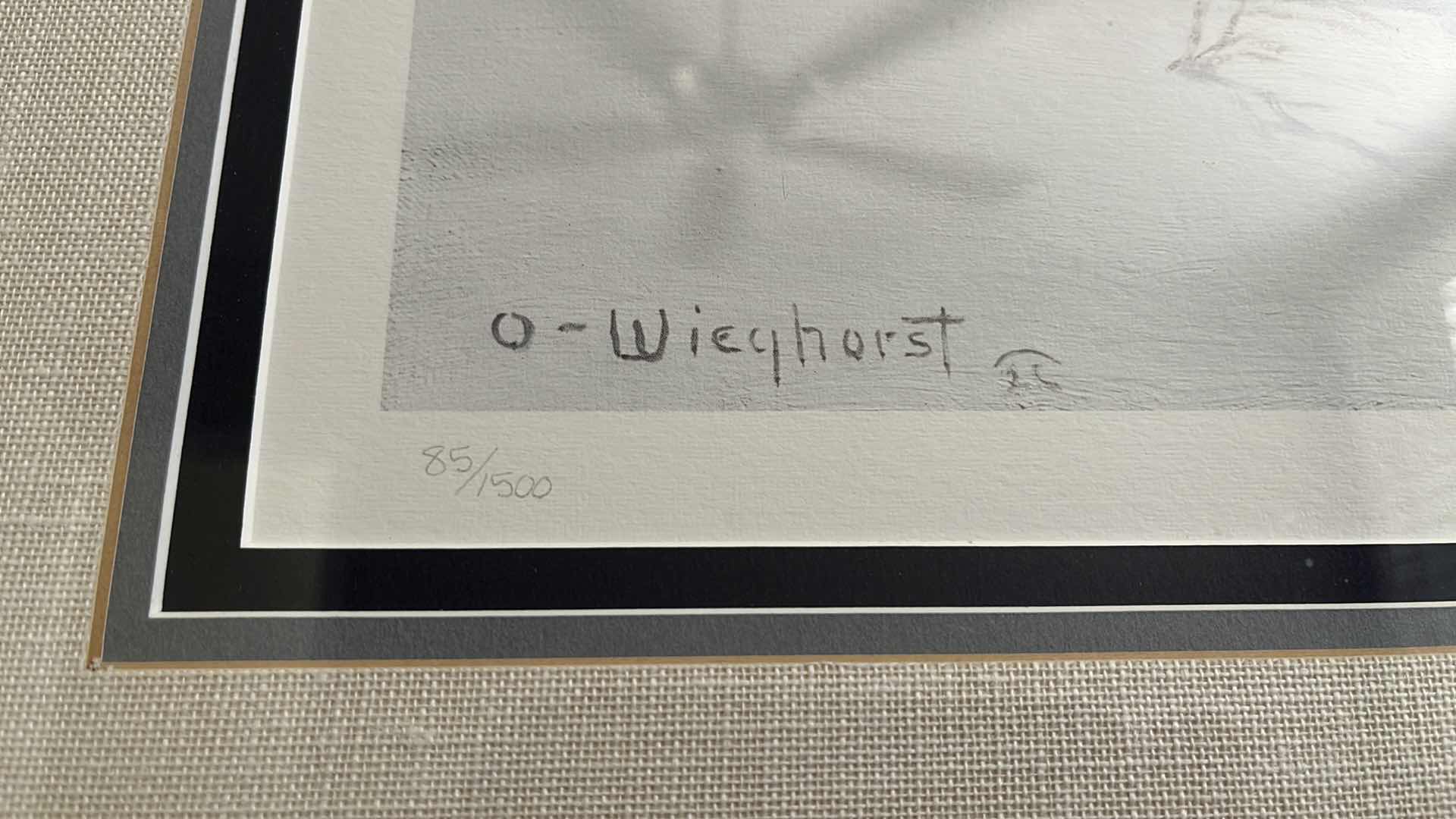 Photo 1 of WHEN SHELTER IS SCARCE HORSES FRAMED ARTWORK SIGNED BY OLAF WIEQHORST 85/1500 34” X 28”