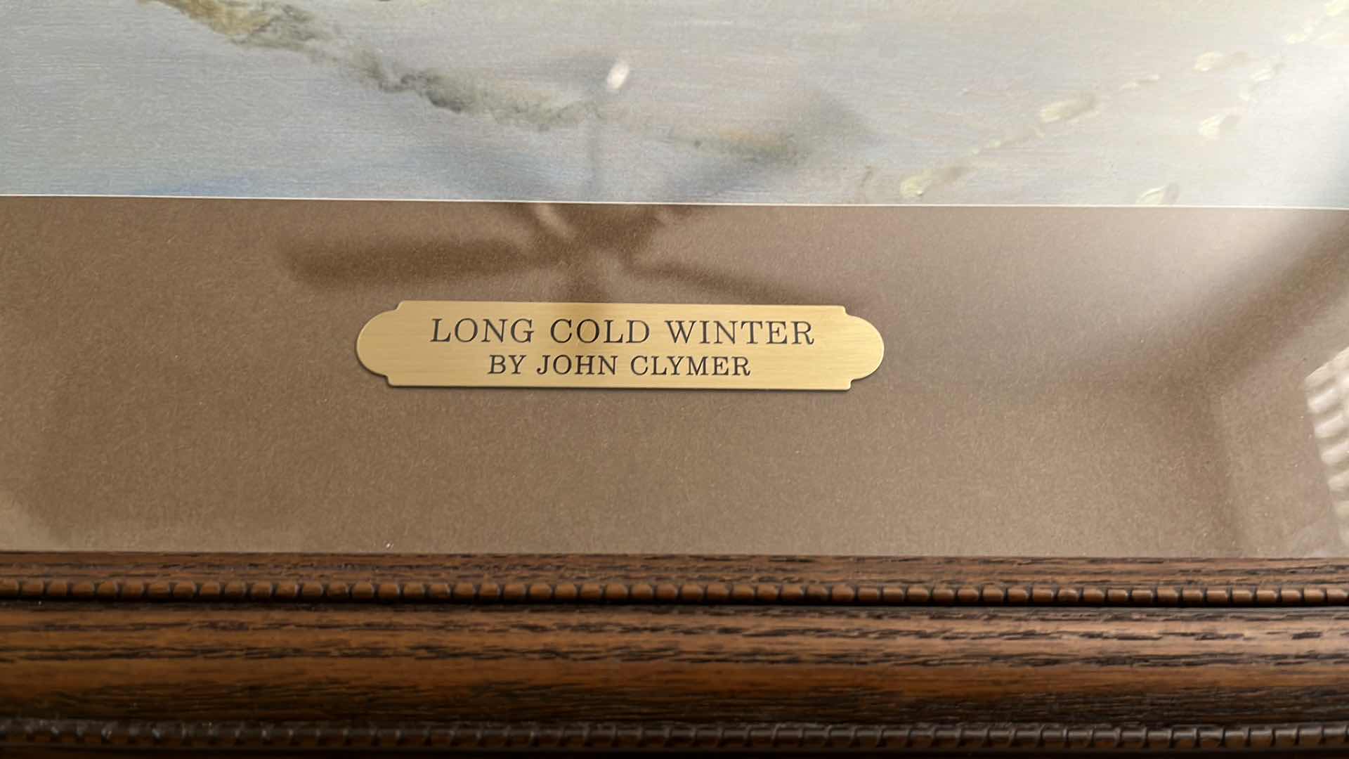 Photo 1 of LONG COLD WINTER NATIVE AMERICAN FRAMED ARTWORK SIGNED BY JOHN CLYMER 188/600 1981 37.75” X 22.75”