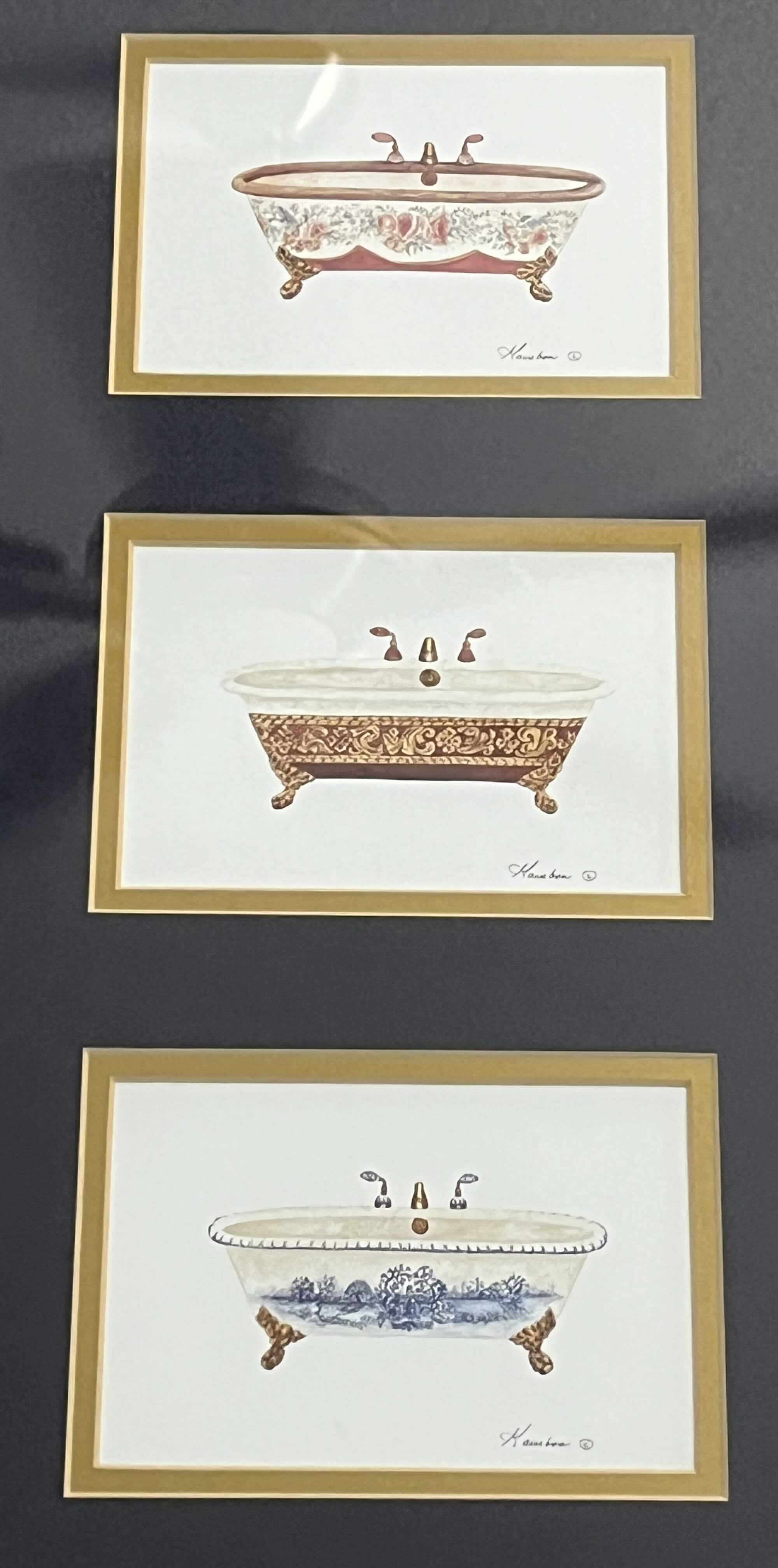 Photo 2 of MID CENTURY CLAWFOOT BATHTUB FRAMED ARTWORK SIGNED BY KAUI BOA