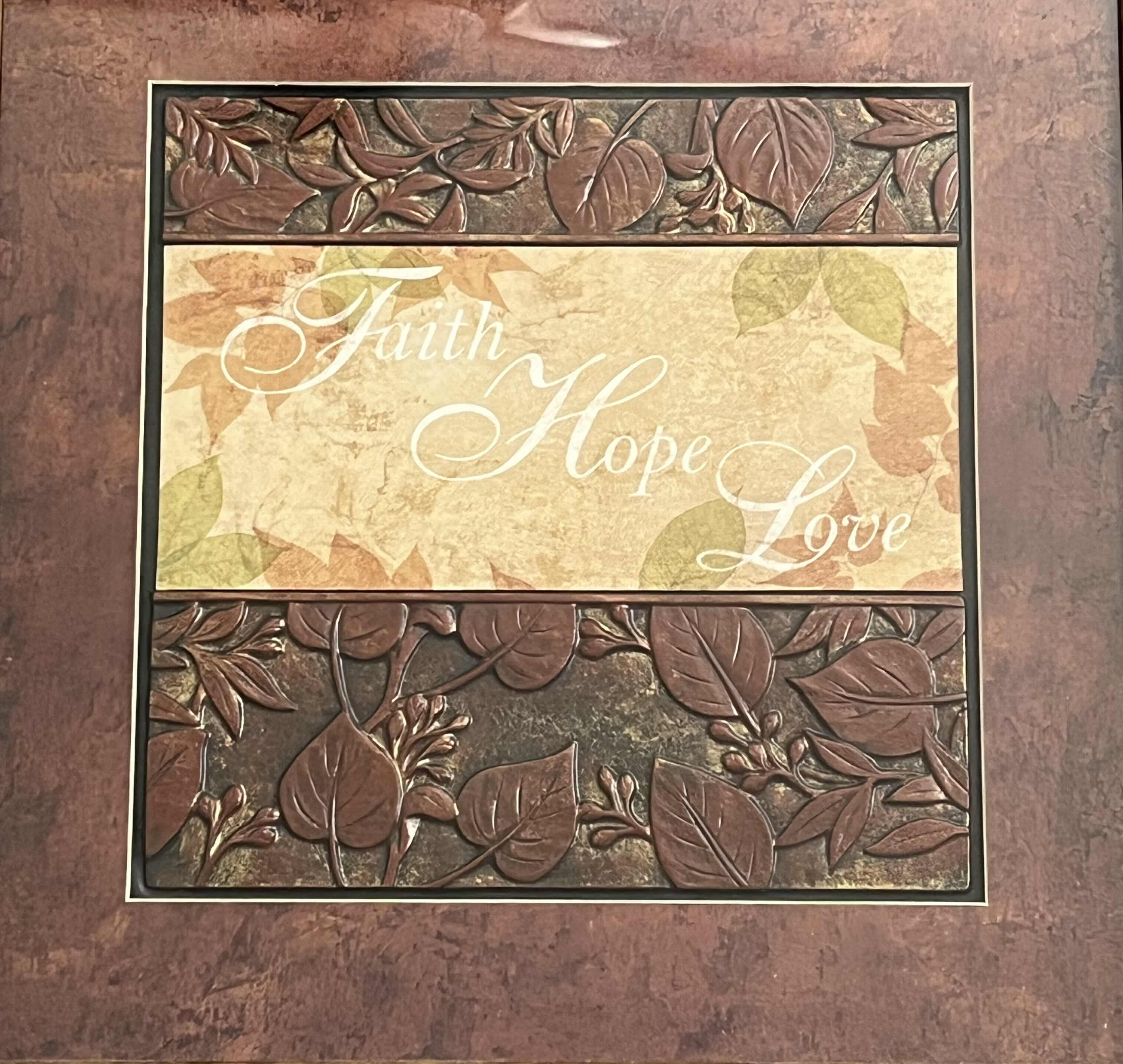 Photo 1 of FAITH HOPE LOVE FRAMED ARTWORK 19.5” X 19.75”