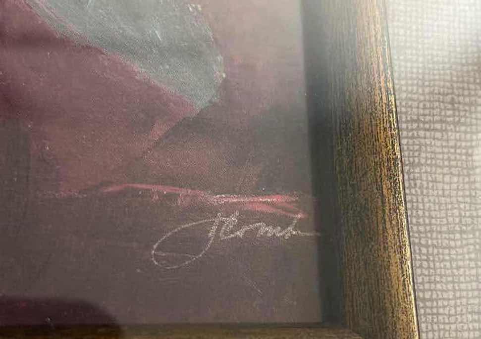 Photo 1 of PAINTED PLANT FRAMED ARTWORK SIGNED BY ARTIST 20.5” X 20.5”