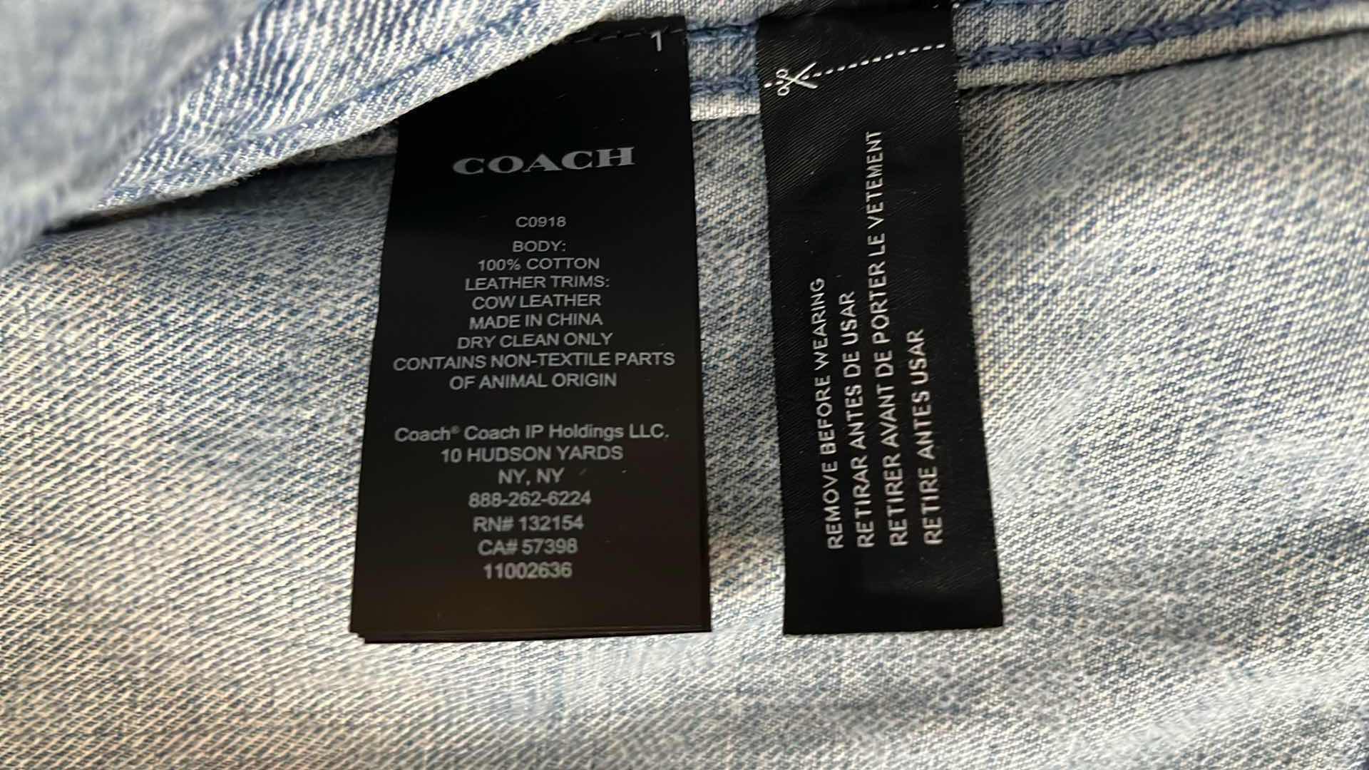 Photo 1 of COACH WASHED DENIM JACKET MENS LG