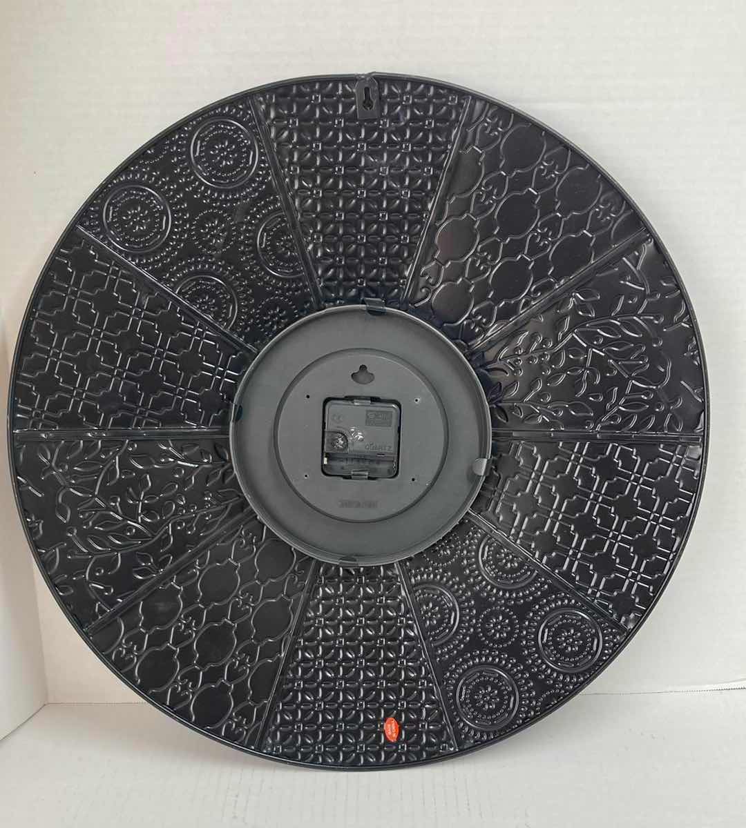 Photo 1 of KIRKLAND’S MULTICOLORED FARMHOUSE QUILT PATTERN METAL WALL CLOCK 20”