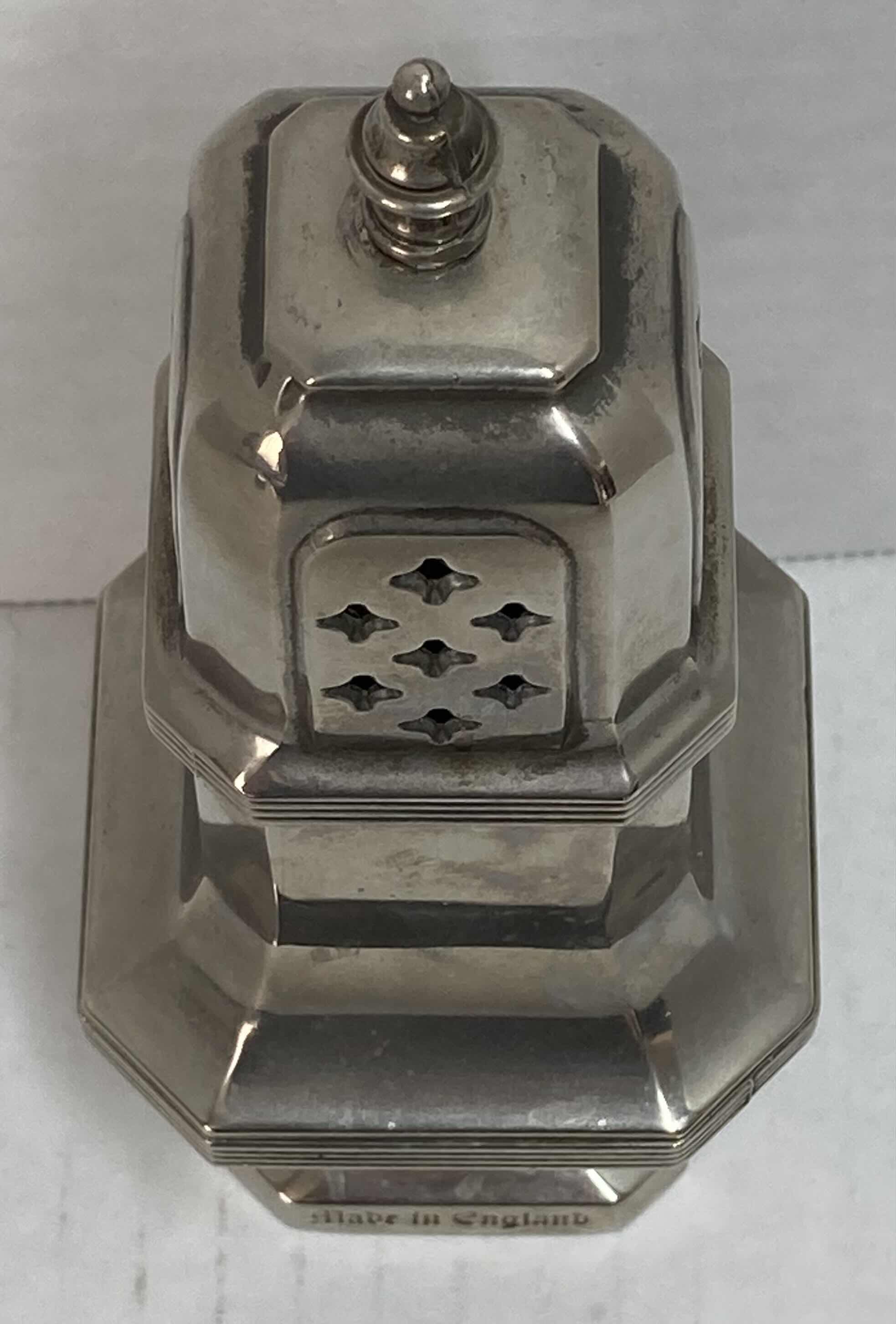 Photo 1 of ANTIQUE ENGLISH SILVER PLATED SUGAR CASTOR SHAKER MUFFINEER