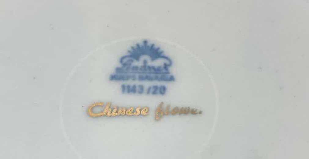 Photo 1 of LINDNER KUEPS BABARIA PORCELAIN CHINESE FLOWER & PEACOCK TEA BOX, CREAMER, & BOWL