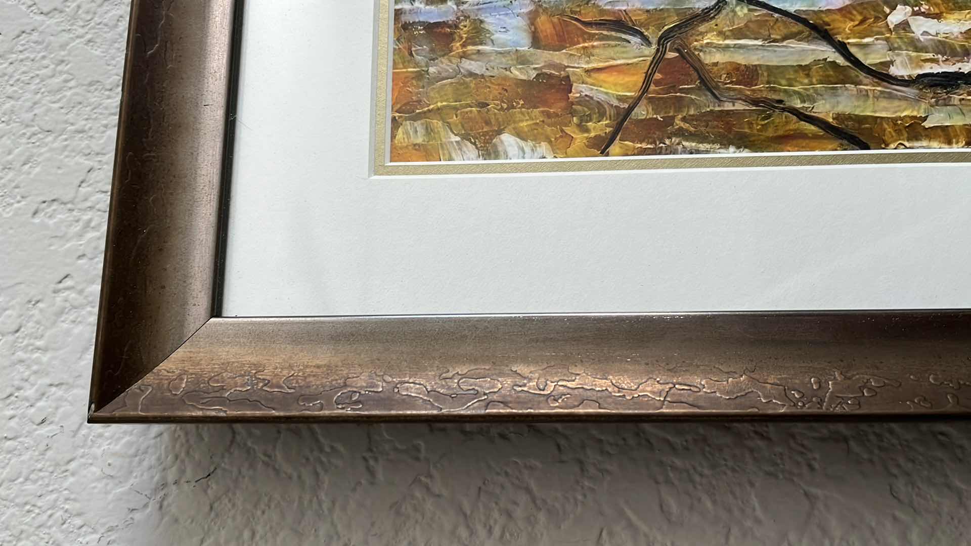 Photo 1 of VERTICAL ABSTRACT MULTI COLOR FRAMED ARTWORK SIGNED BY ROBERT MOORE 18” X 30”