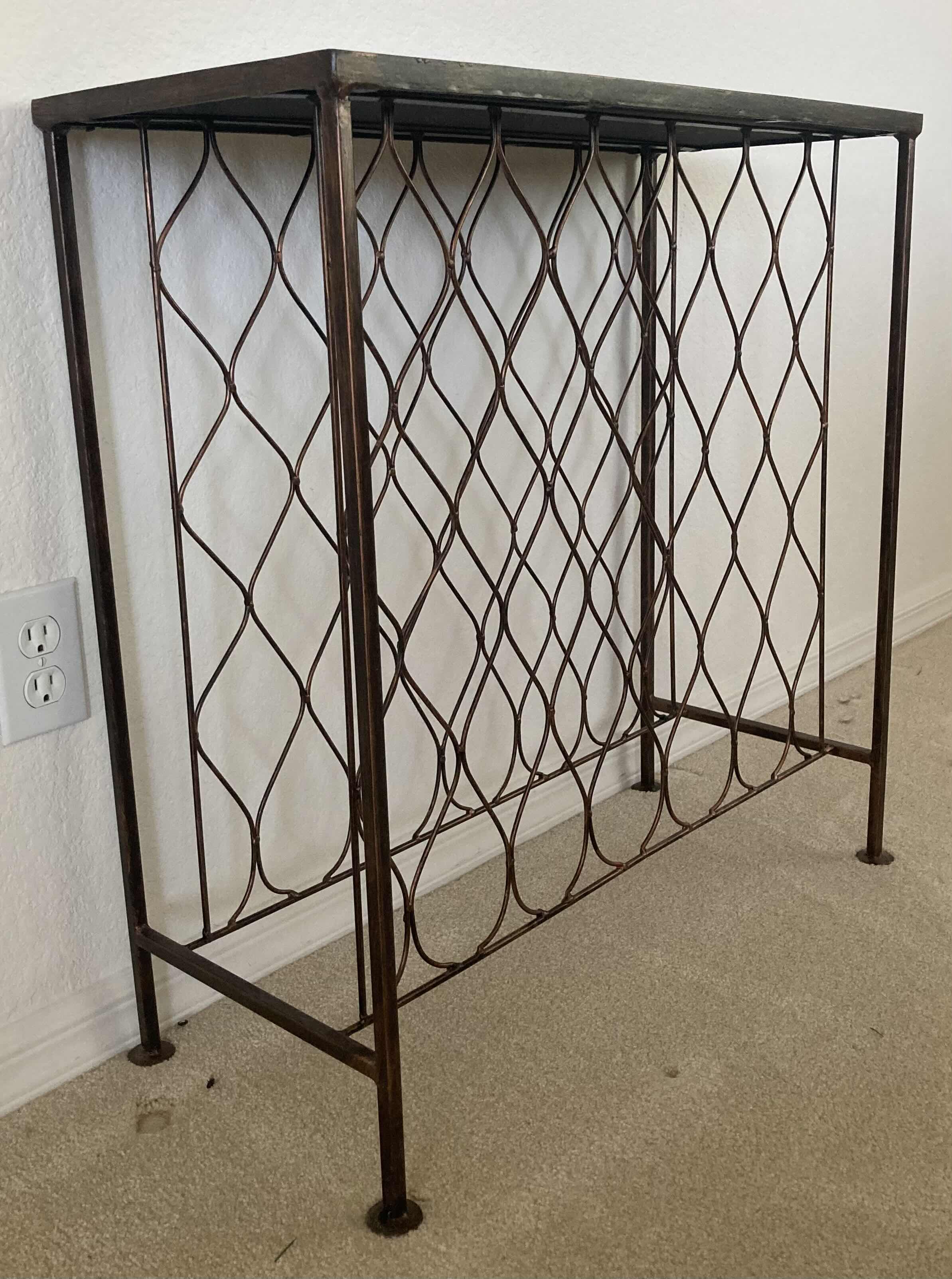 Photo 1 of MOSAIC TILE TOP METAL FRAME WINE RACK TABLE 28” X 12” H29”