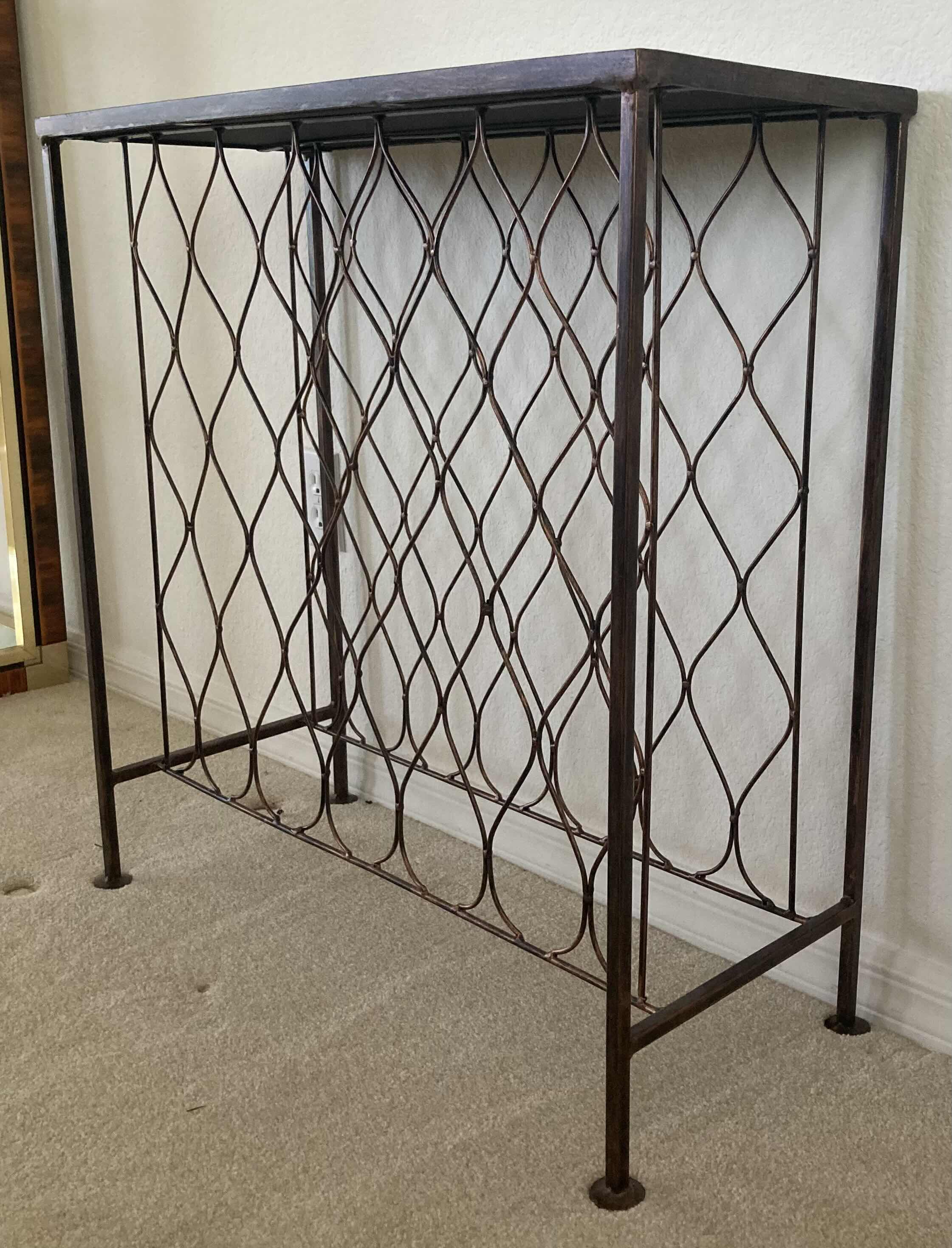 Photo 1 of MOSAIC TILE TOP METAL FRAME WINE RACK TABLE 28” X 12” H29”