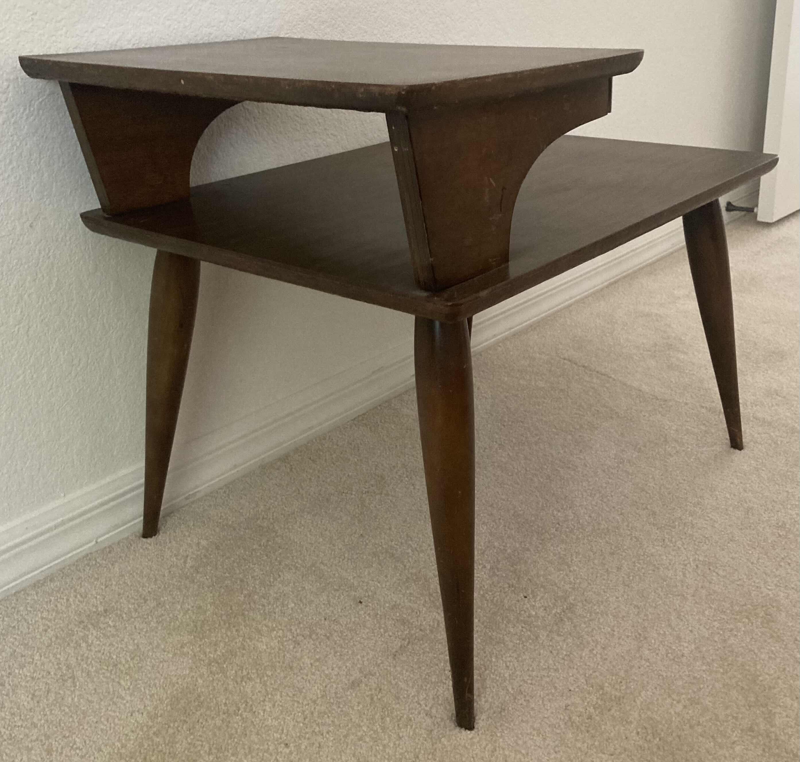 Photo 1 of MID CENTURY WOODEN END TABLE 18” X 24” H20.5”