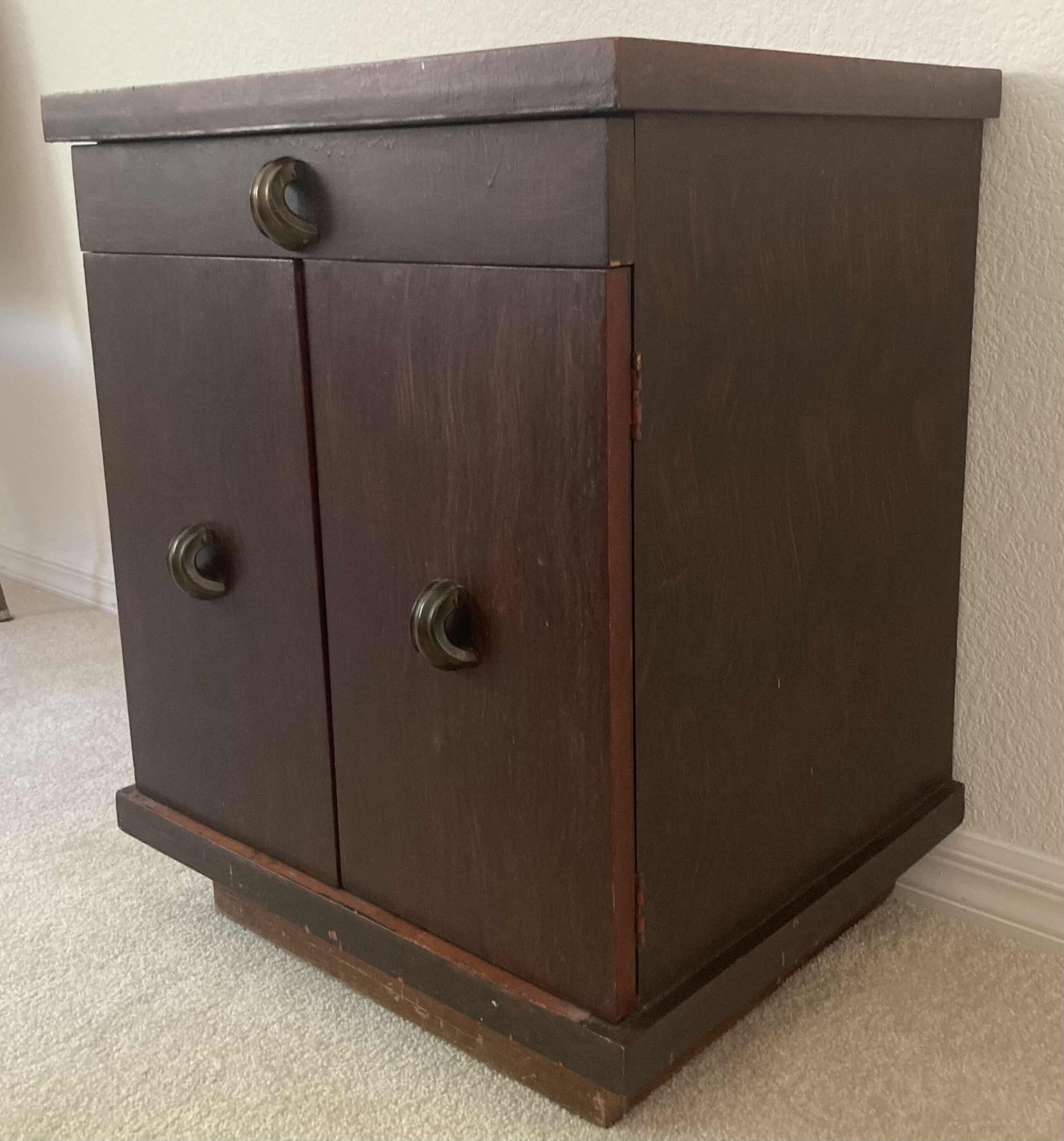 Photo 1 of VINTAGE WOODEN RECORD CABINET 20” X 17” H25”