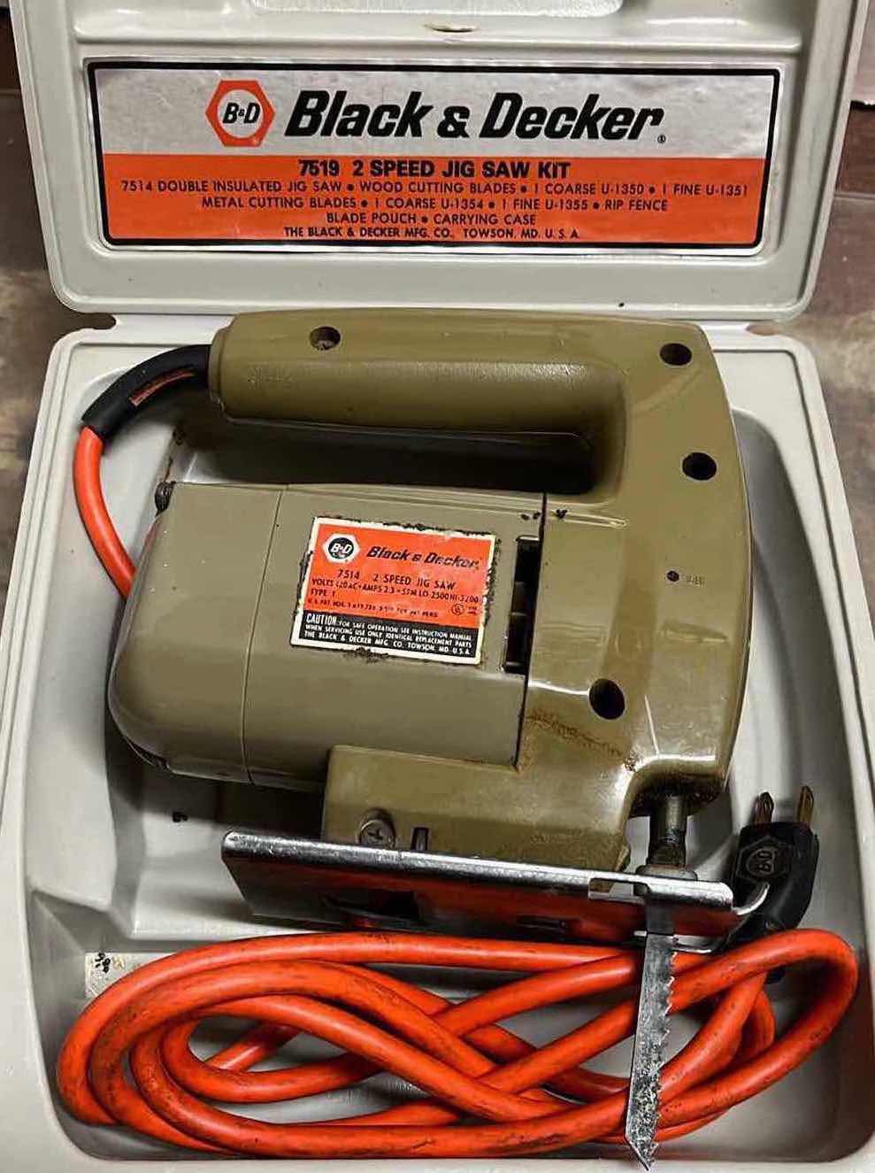 Photo 1 of BLACK & DECKER 2 SPEED JIG SAW MODEL 7519