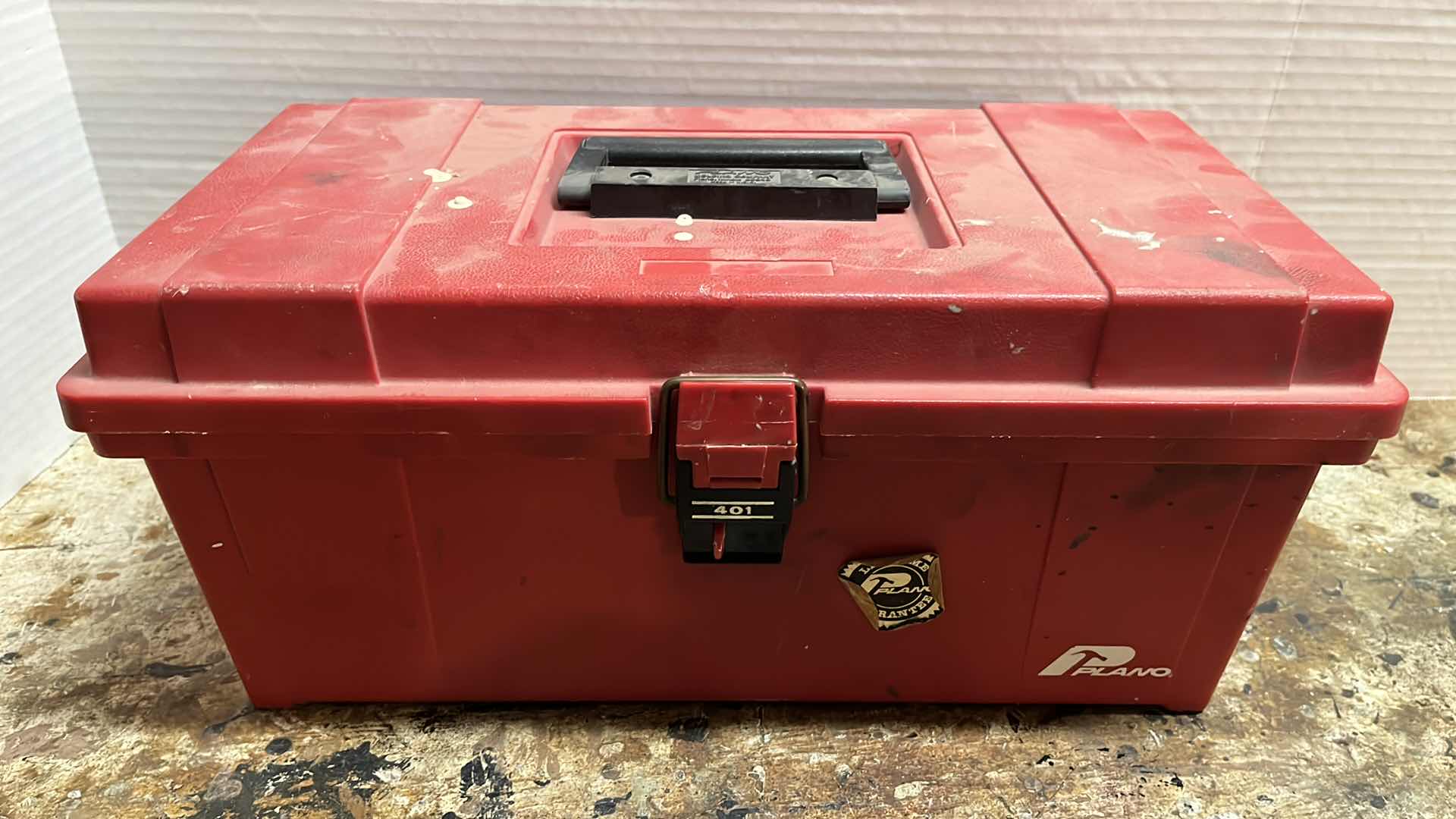 Photo 1 of PLANO PLASTIC TOOL BOX W VINTAGE VARIOUS PURPOSE TOOL SET