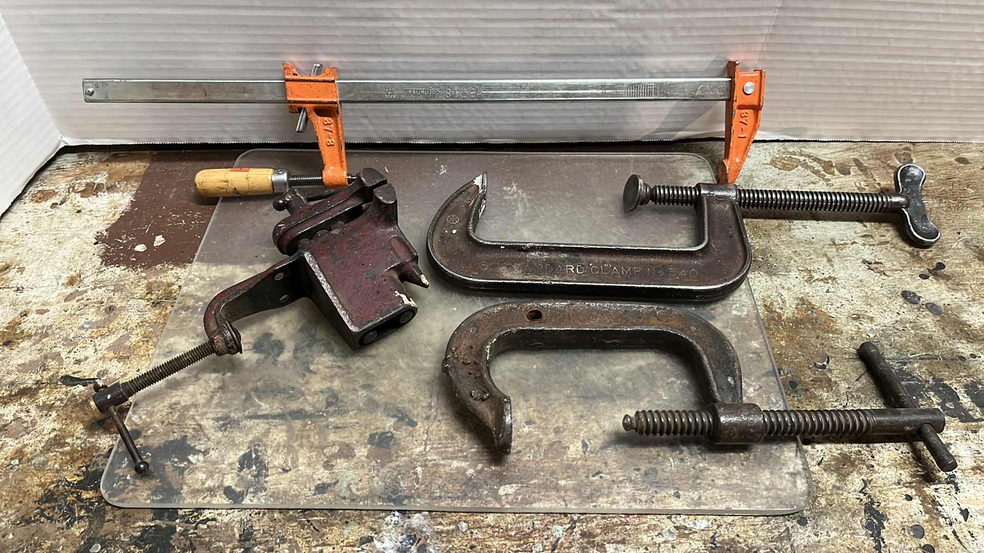 Photo 1 of CLAMP VISE & C CLAMPS- VARIOUS PURPOSES (4)