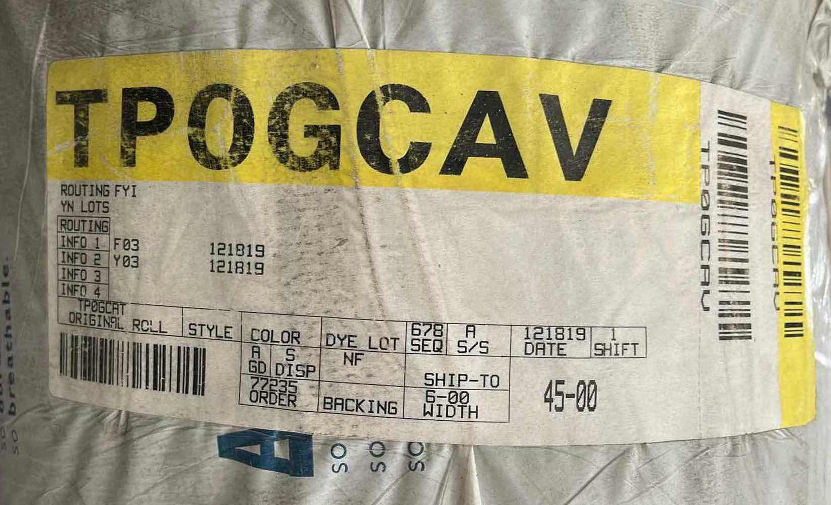 Photo 1 of SHAW ANSO AIR MOISTURE BARRIER CARPET FOAM PAD (ROLL SIZE 17” X 72” APPROX. 270SQFT) READ NOTES